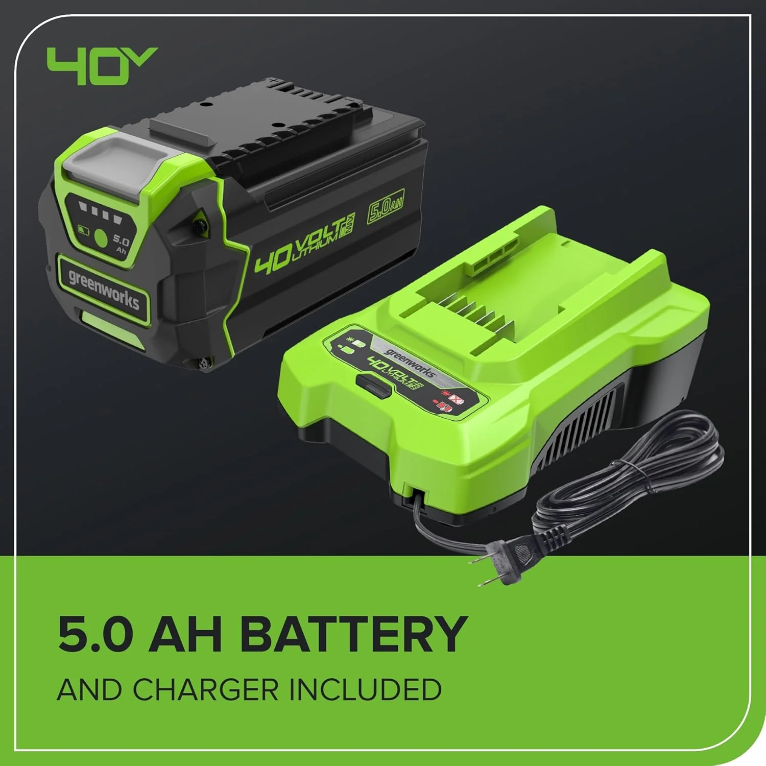 Greenworks 40V Cordless Brushless Leaf Blower Vacuum With Bag, 230 MPH, 505 CFM, 5.0Ah Battery And Charger - Image 9 Greenworks 40V Cordless Brushless Leaf Blower Vacuum With Bag, 230 MPH, 505 CFM, 5.0Ah Battery And Charger - Image 9
