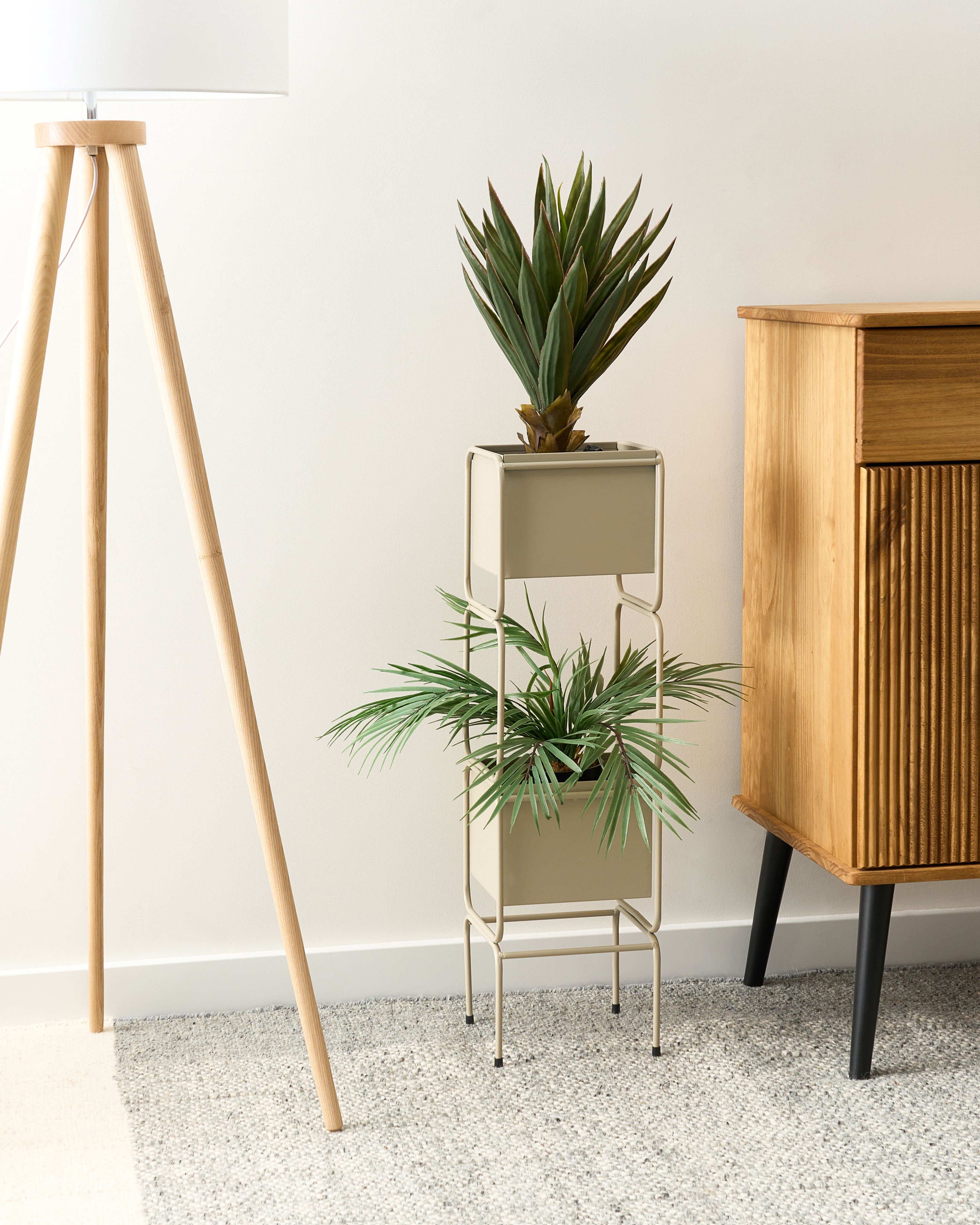 Plant Stand COTINUS Metal 20 cm Beige