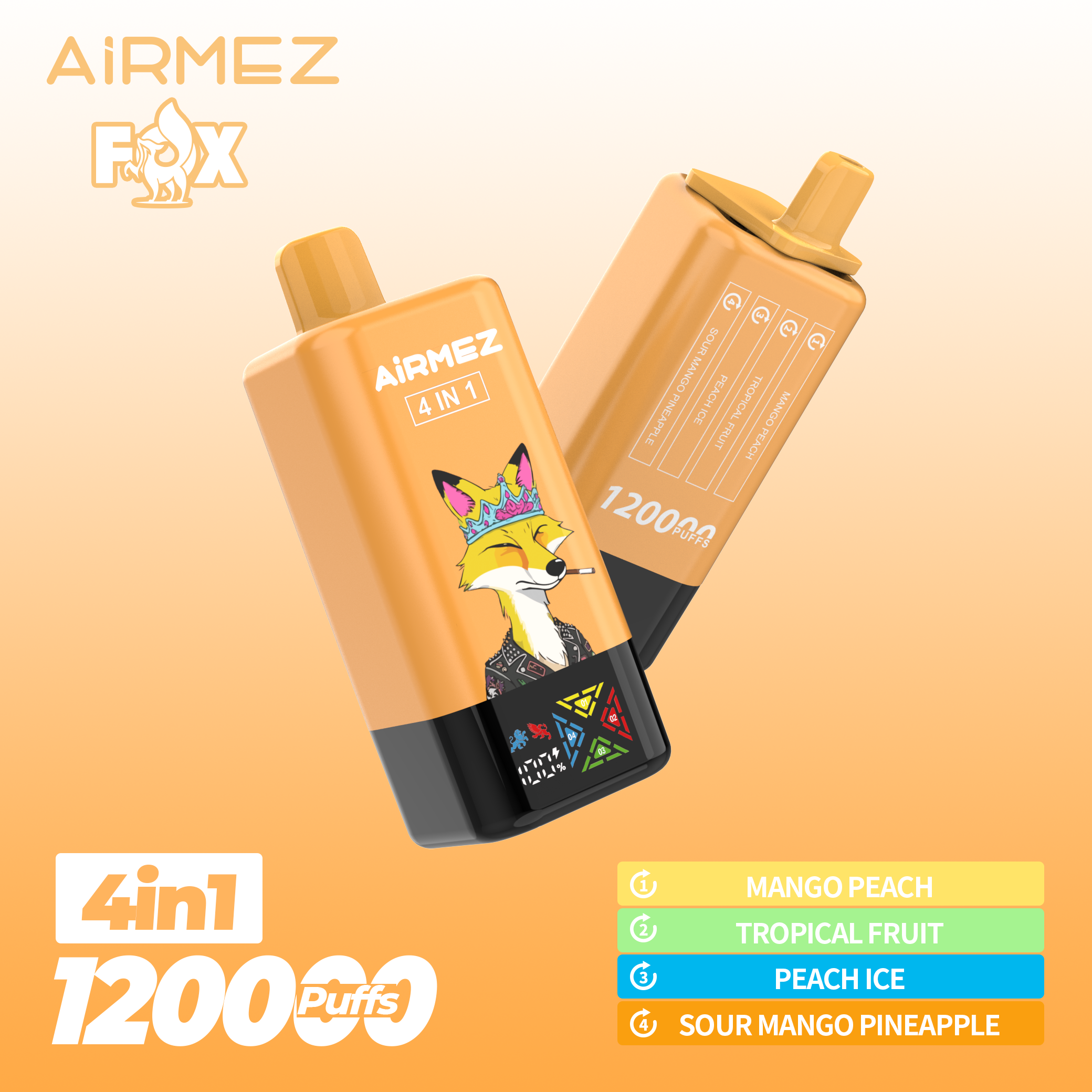 Airmez FOX 4-in-1 120000 Puffs – Quad Flavor Beast