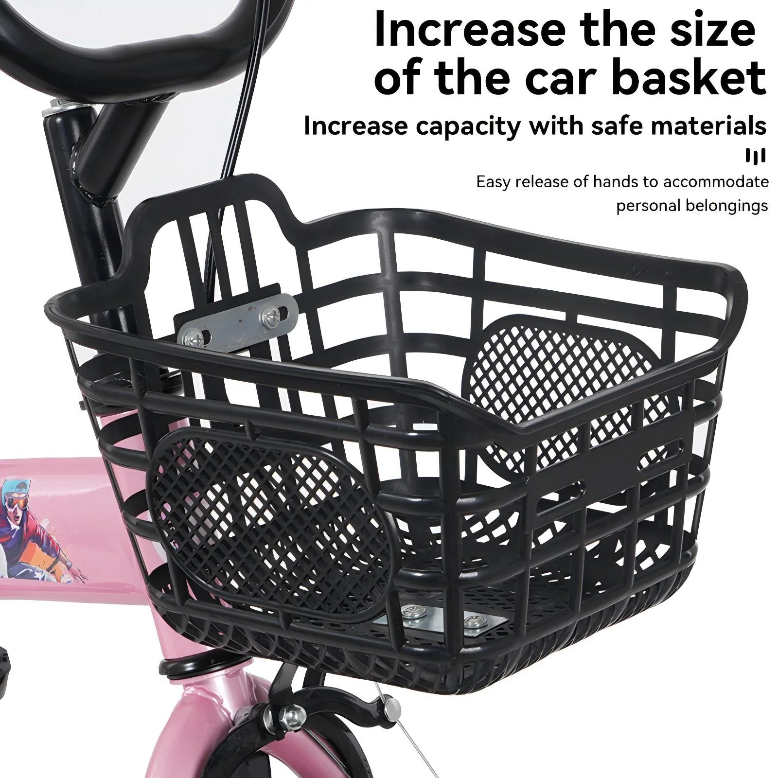 iRerts Kids Bike with Training Wheels, 16 Inch Kids Bicycle for Boys Girls Ages 4-8 Years Old, Girls Bicycles for Kids with Adjustable Seat, Fender and Varrier, Pink - Image 6
