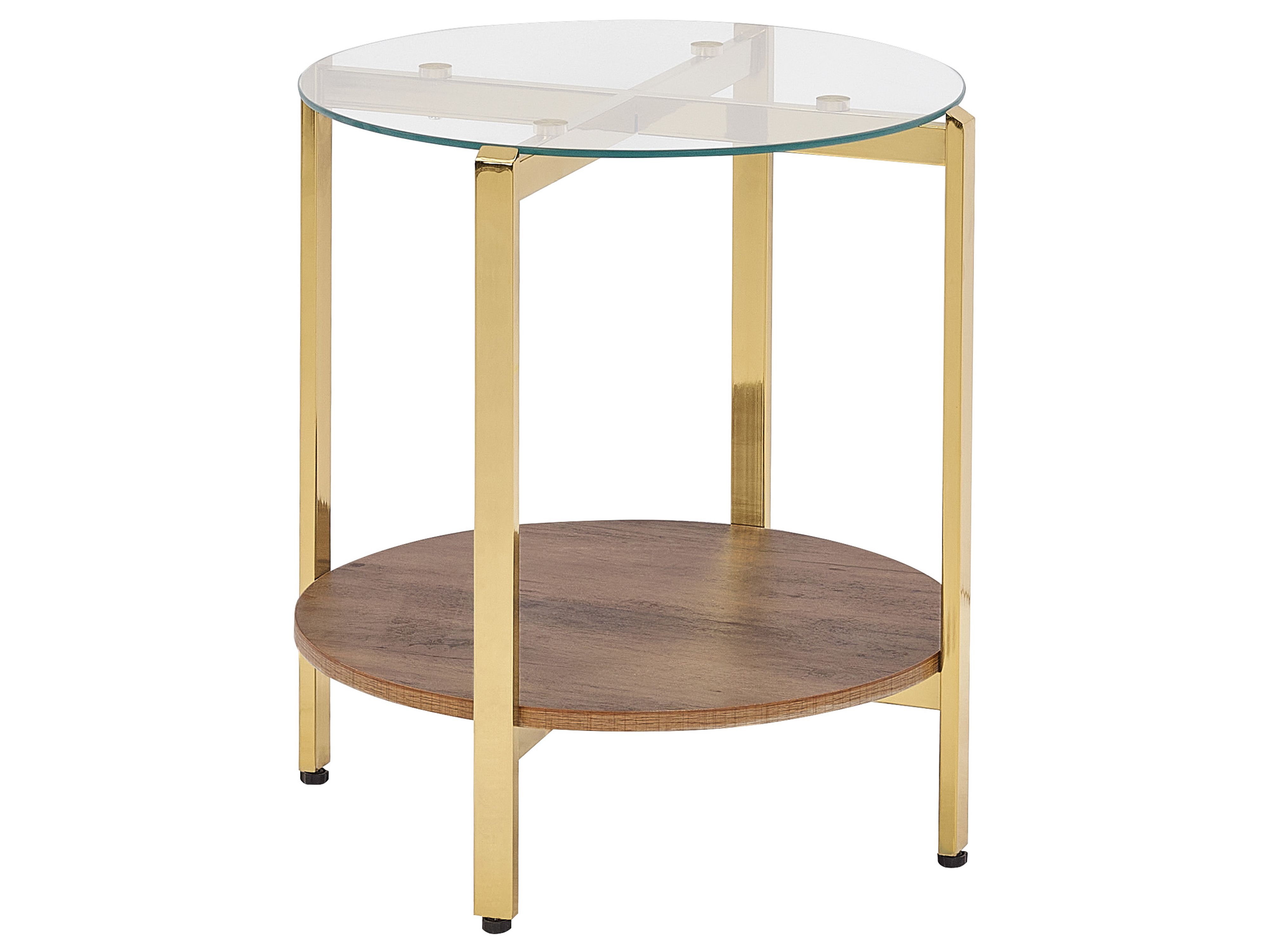 Side Table LOVELL Tempered Glass Gold