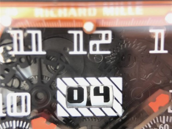 Replica Richard Mille RM011 Felipe Massa RG Chrono Brown Skeleton Dial Orange Rubber Strap A7750 - Top club