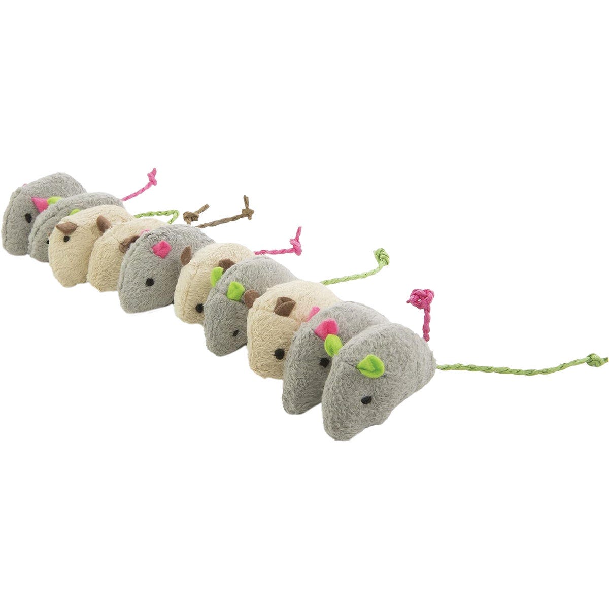 SmartyKat Skitter Critters Plush Catnip Mice Cat Toy (10-Pack)