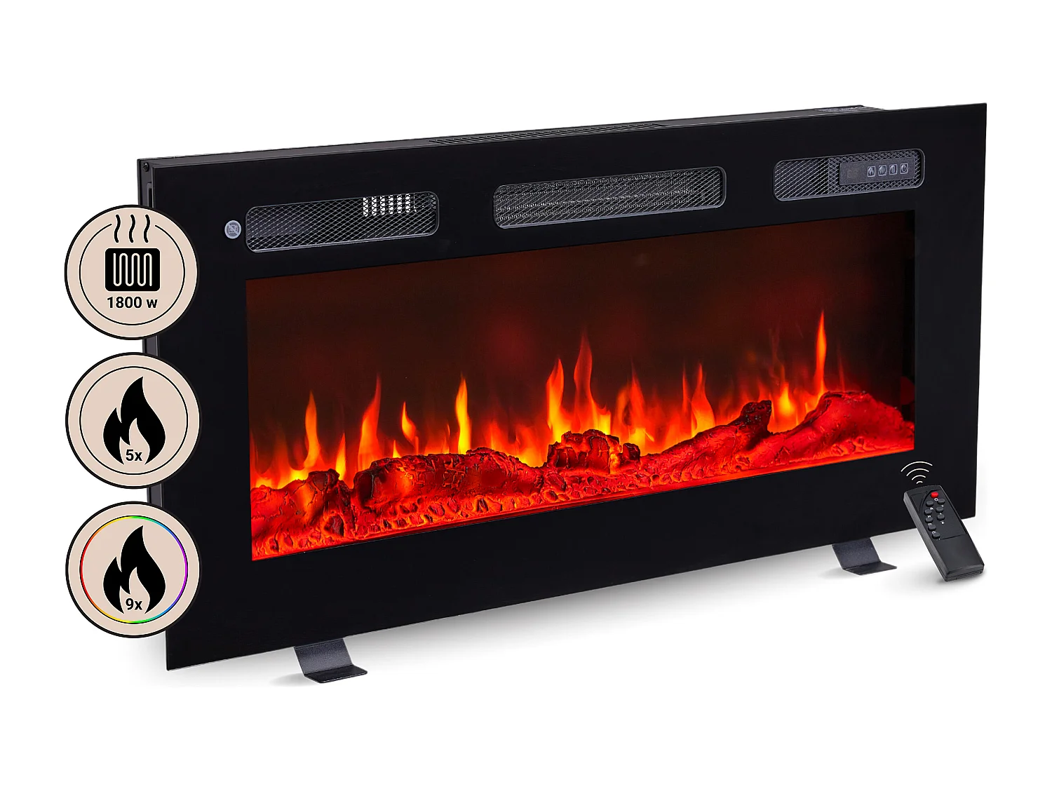 Cheminée électrique BALDERIA Leif 36 - 3 en 1 - noir