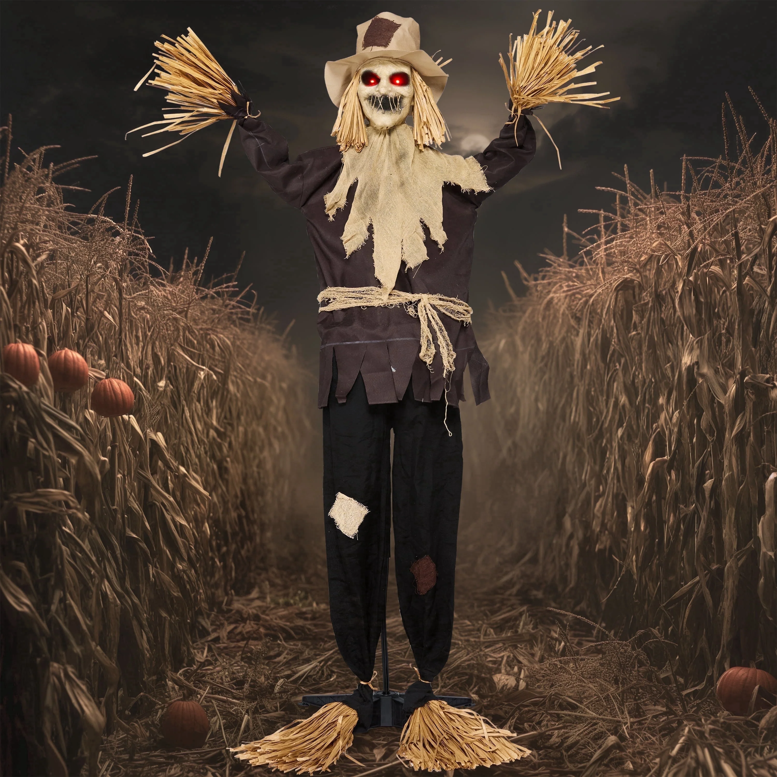 Joyfy Halloween Decorations Outdoor, Sound Activated with LED Eyes & Sound & Motion, Decor for Yard Farm Garden Indoor Haunted House