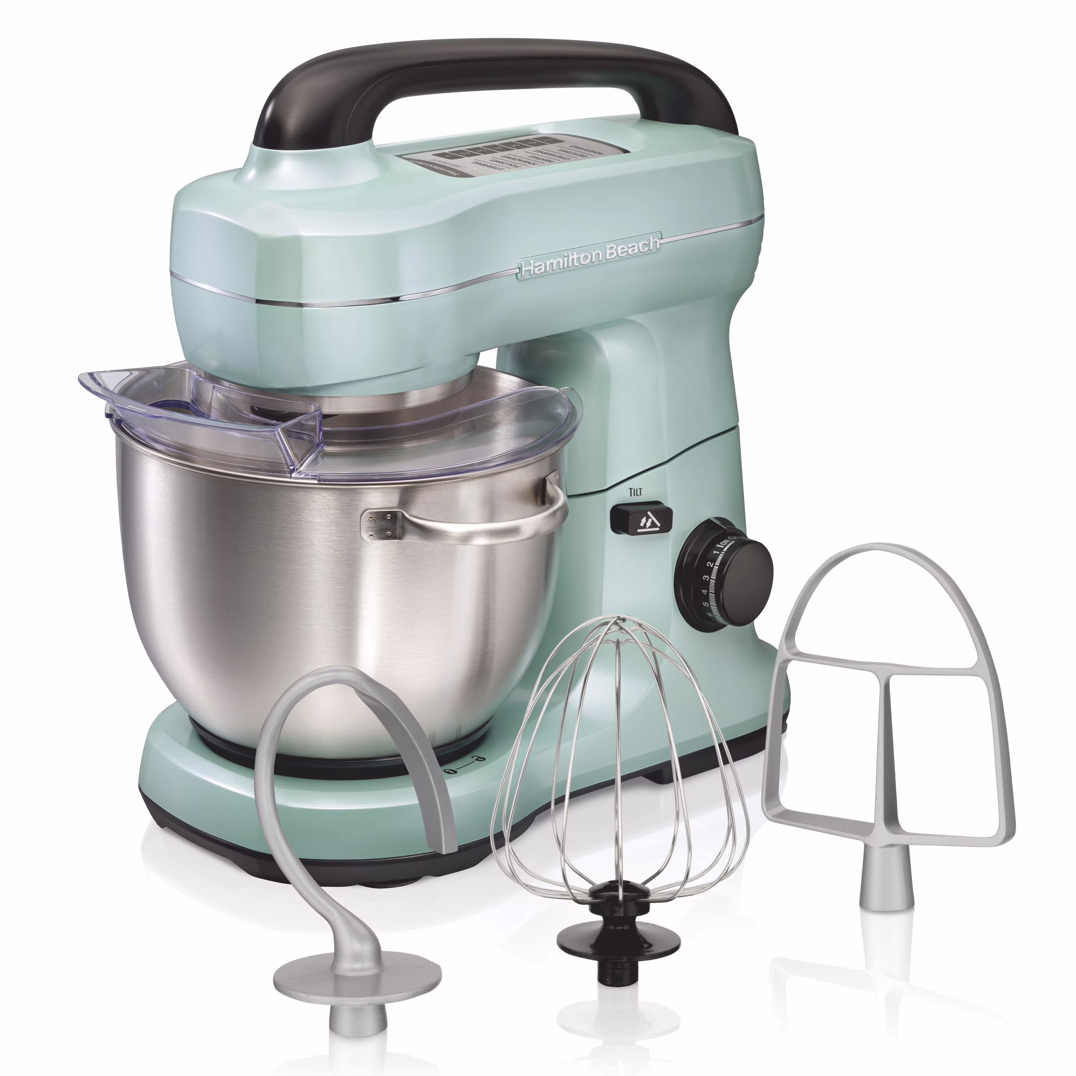 Hamilton Beach 4 Quart Stand Mixer for Kitchen, 7 Speeds, Tilt-Head, Dough Hook, Whisk & Flat Beater, Black - Image 11
