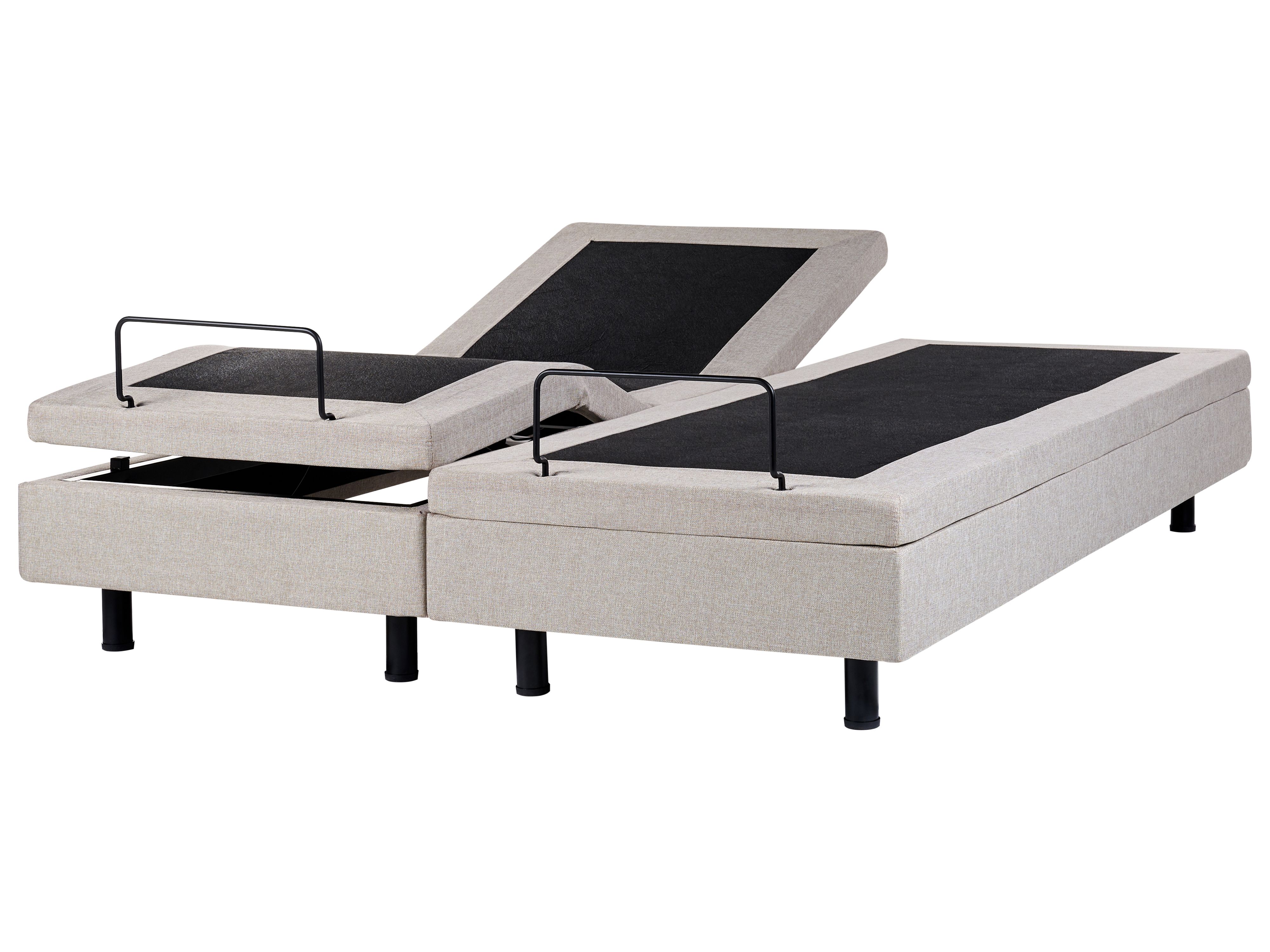 Adjustable Bed without Headboard Fabric DUKE 180 x 200 cm (EU Super King) Beige