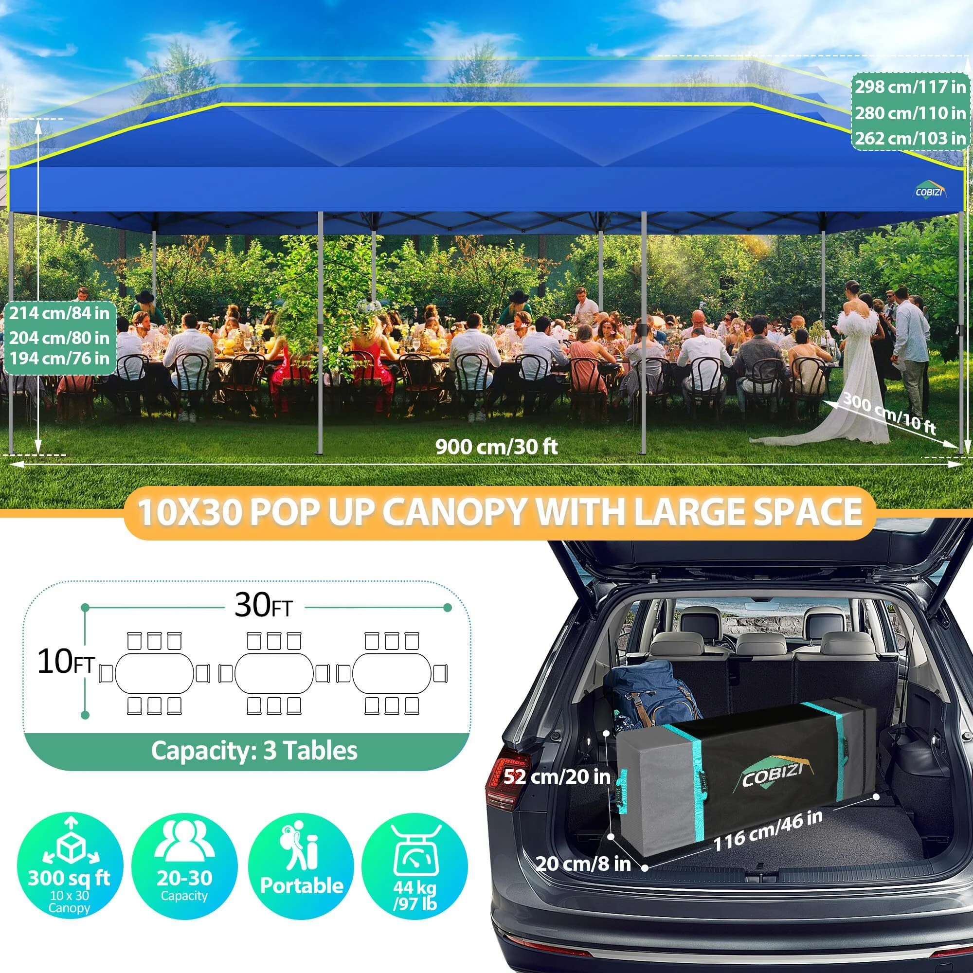 COBIZI 10x10 EZ Pop up Canopy Gazebo with Sidewalls,Pop up Canopy Tent Instant Shelter for Outdoor Party Camping Backyard Beach with Air Vent ,Carry Bag,Stakes,Ropes,Black - Image 35