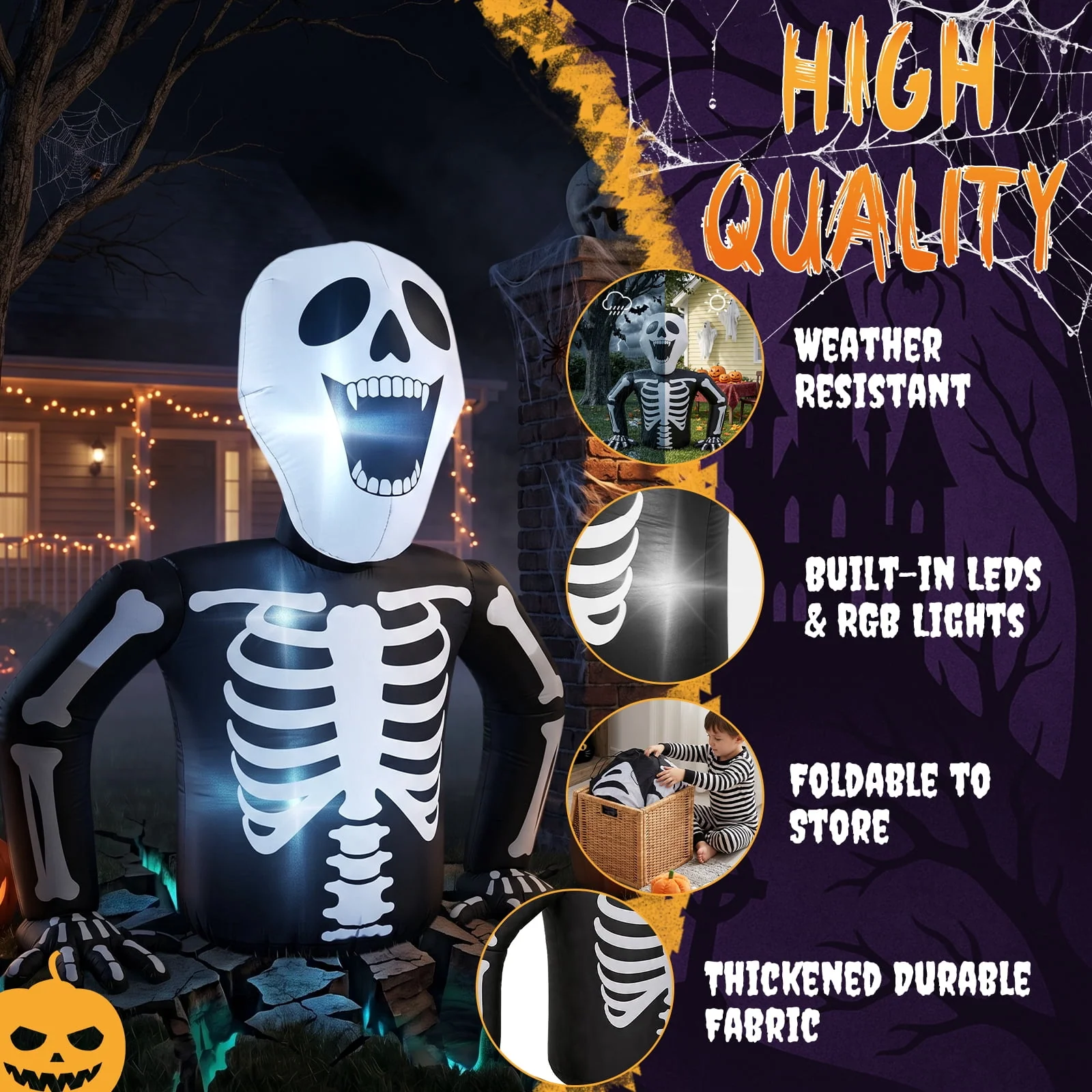 Ktaxon 6' Halloween Inflatables Skeleton Outdoor Halloween Decoration Emerging Large Skeleton - Image 7 Ktaxon 6' Halloween Inflatables Skeleton Outdoor Halloween Decoration Emerging Large Skeleton - Image 7