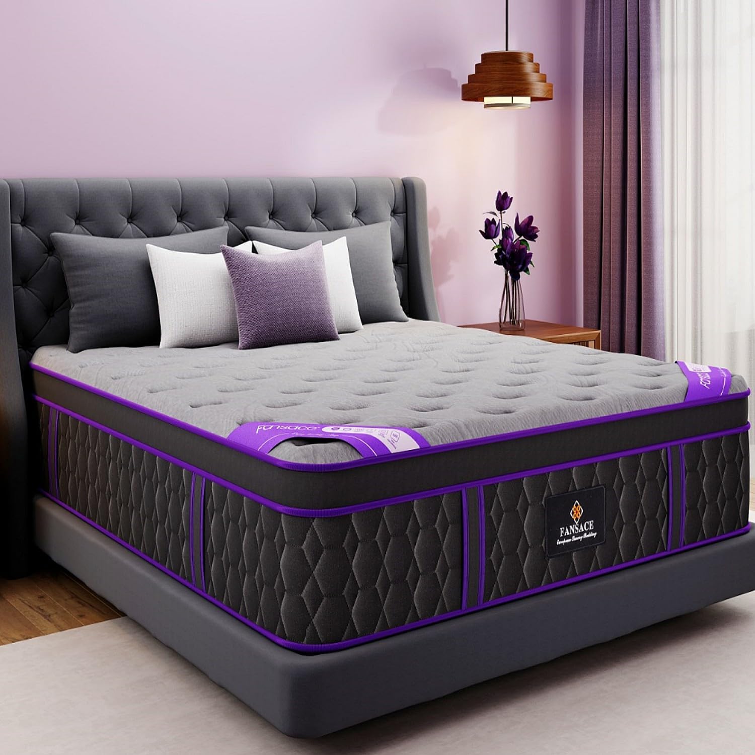 Orthopedic Firm Queen Size Mattress, 14 Inch Deluxe Hybrid Queen Mattress in a Box, Cooling-Gel Memory Foam&Pocket Spring, Pressure Relief, Extra Edge Support, 365-Night Trial (2026 Upgraded Support)