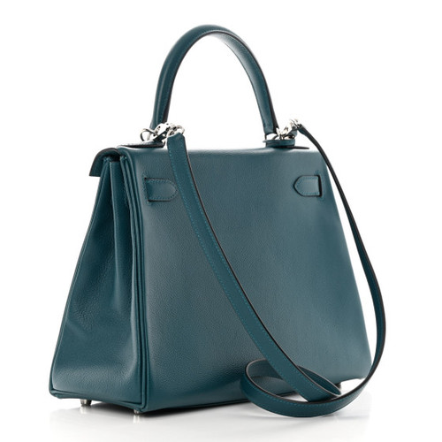 HERMES - Kelly 28 Colvert Bleu