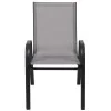 BizChair 5 Pack Black Outdoor Stack Chair with Flex Comfort Material and Metal Frame - Image 34