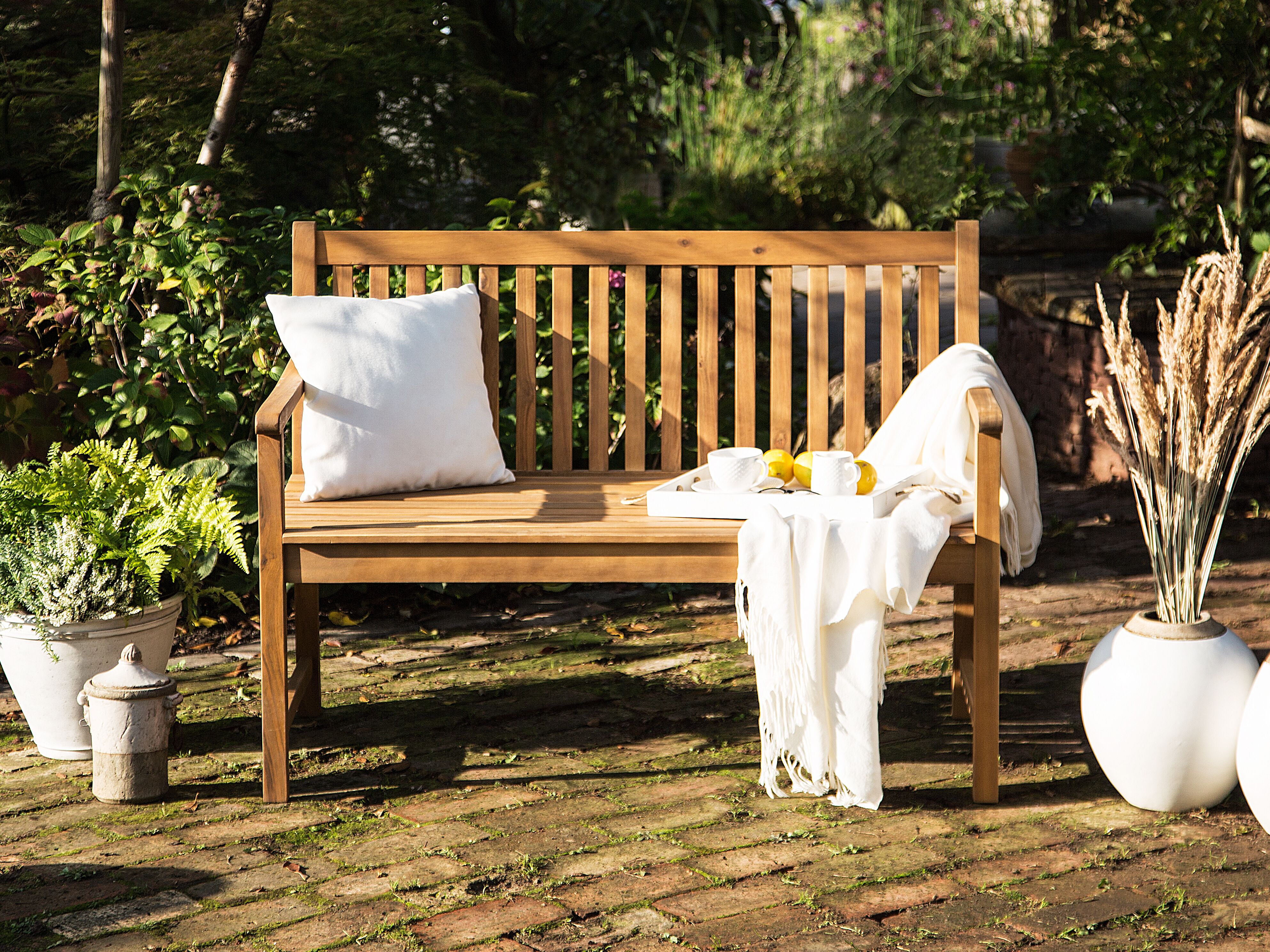 Garden Bench VIVARA 120 cm Certified Acacia Wood Light Brown