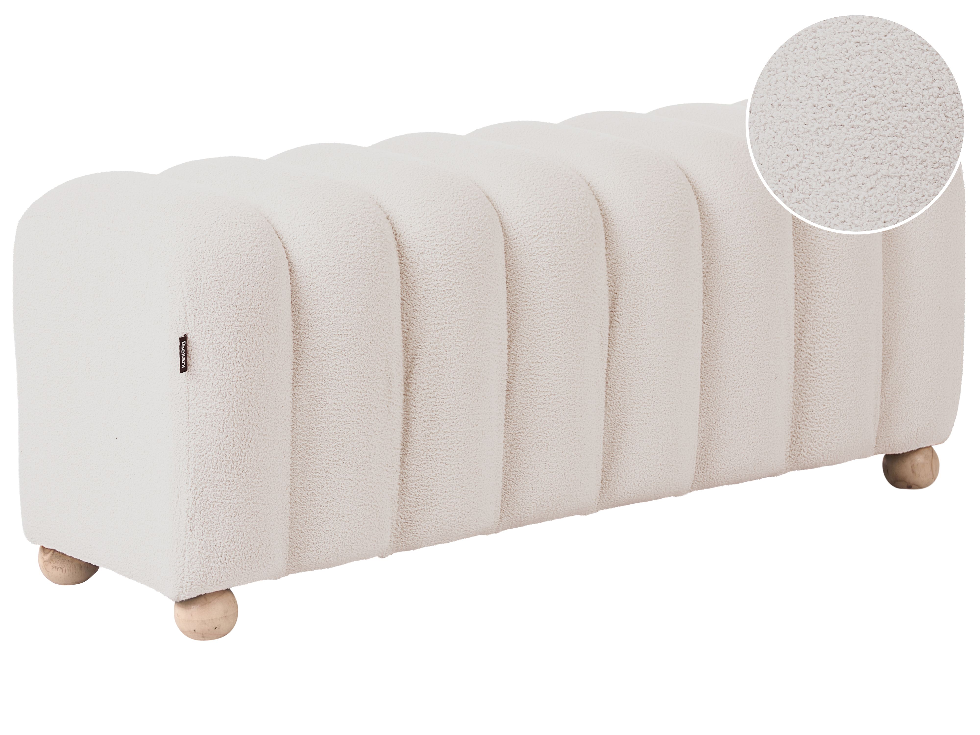 Upholstered Bench IDYLLWILD Boucle Off-White