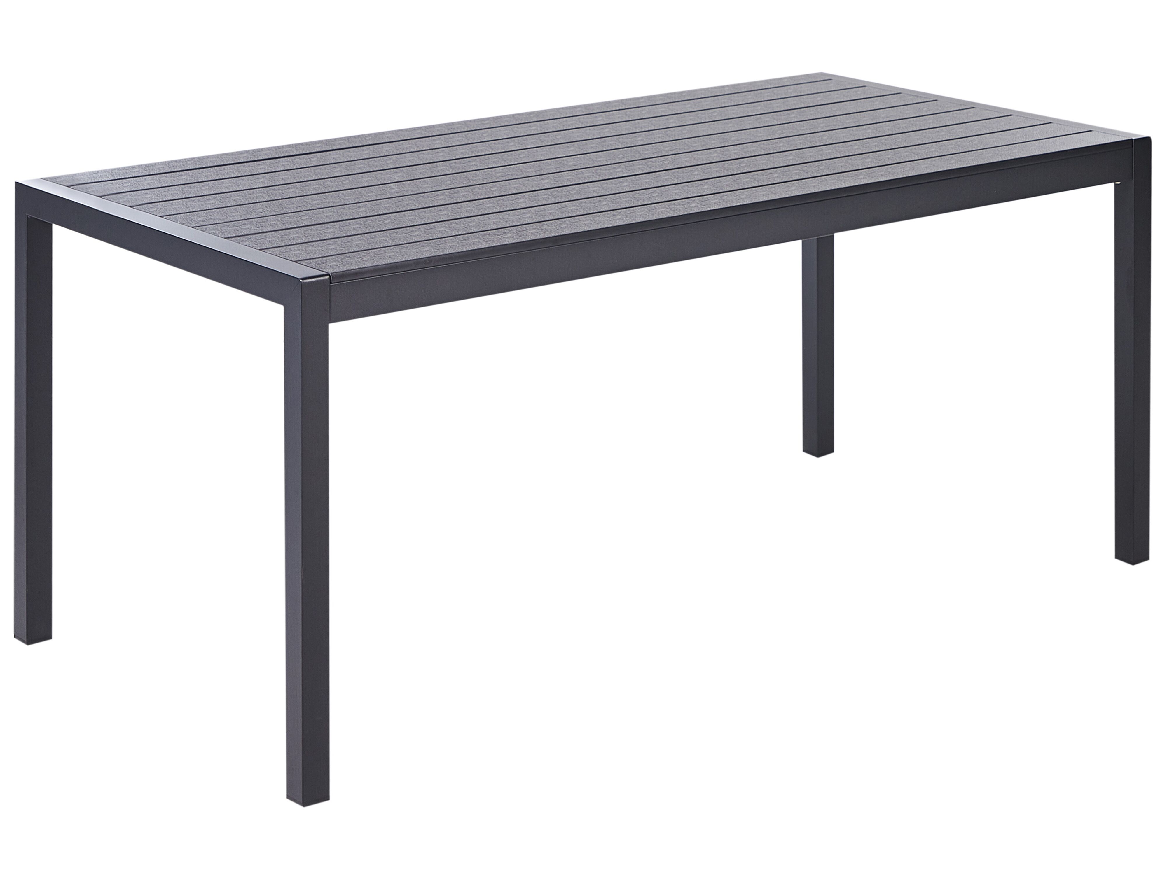 Garden Dining Table VERNIO 180 cm 90 cm Metal Black