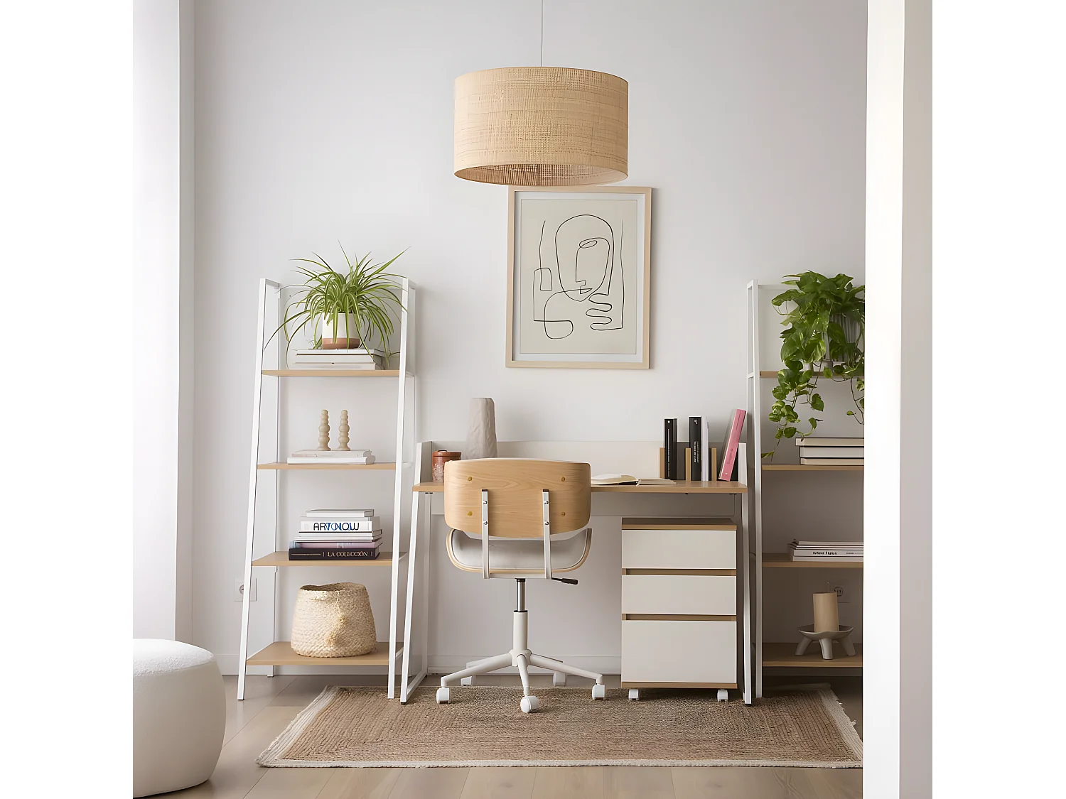 Chaise de bureau rembourrée en mdf Beige (603) 61x87