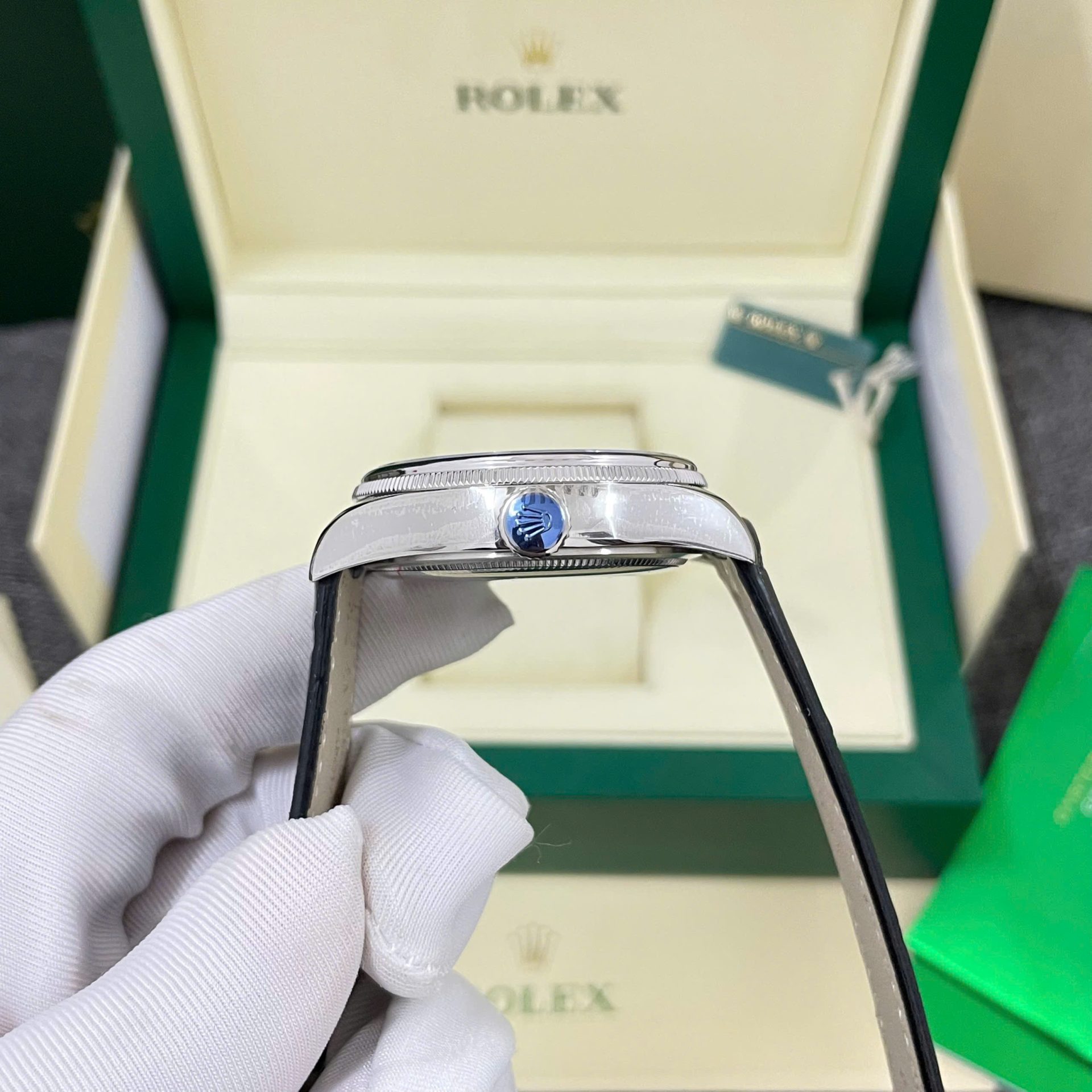 Rolex High End Watch Replicas Cellini Moonphase White Dial Leather Strap 39mm - Top club