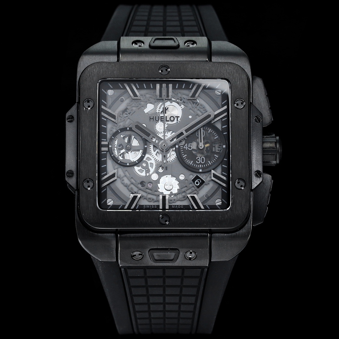 Hublot Big Bang, Square Bang Unico 42mm Textured Rubber Strap(1:1 replica) - Elite Watch Atelier