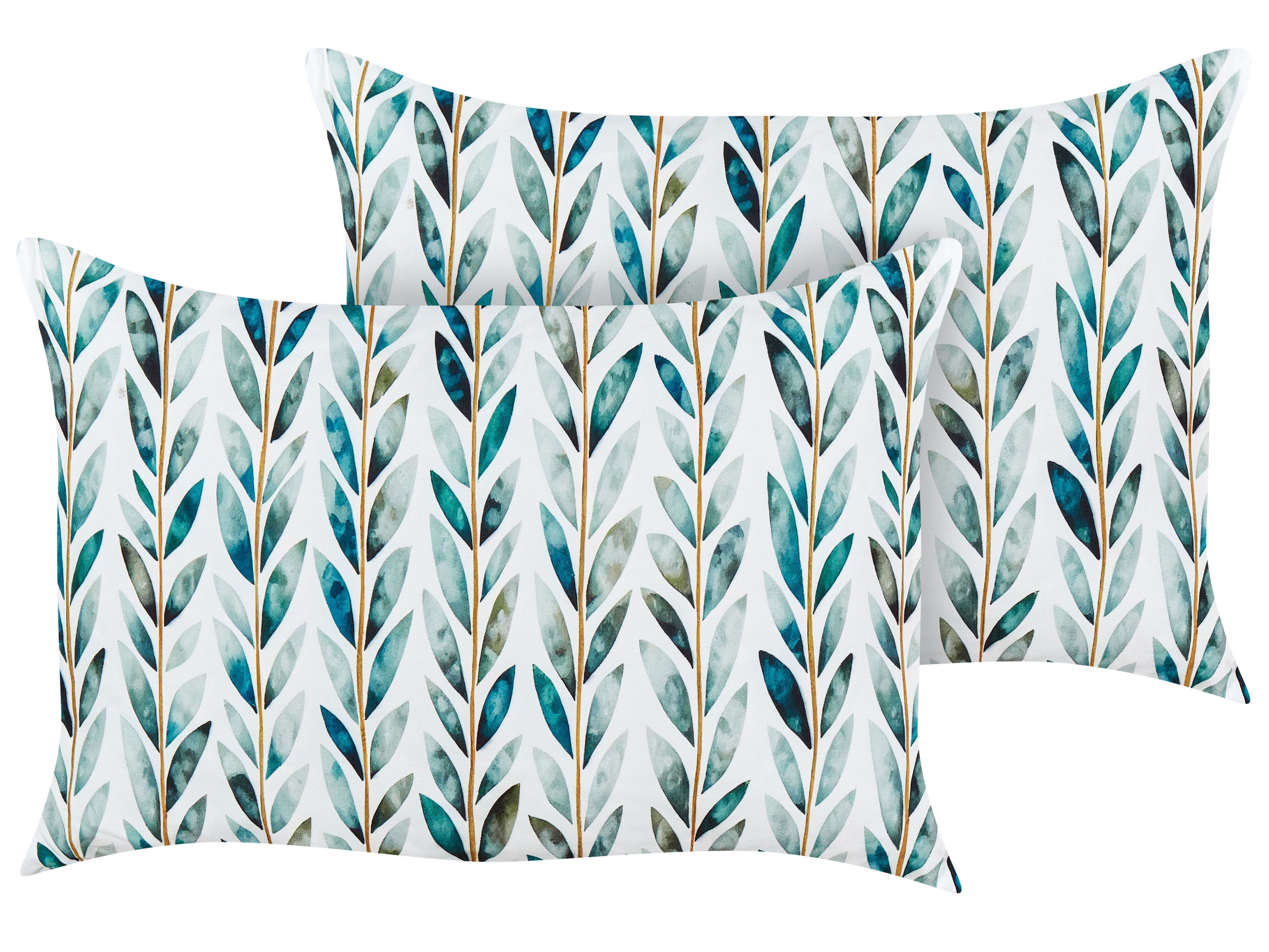Set of 2 Outdoor Cushions LOANO Plant Pattern 40 x 60 cm Green