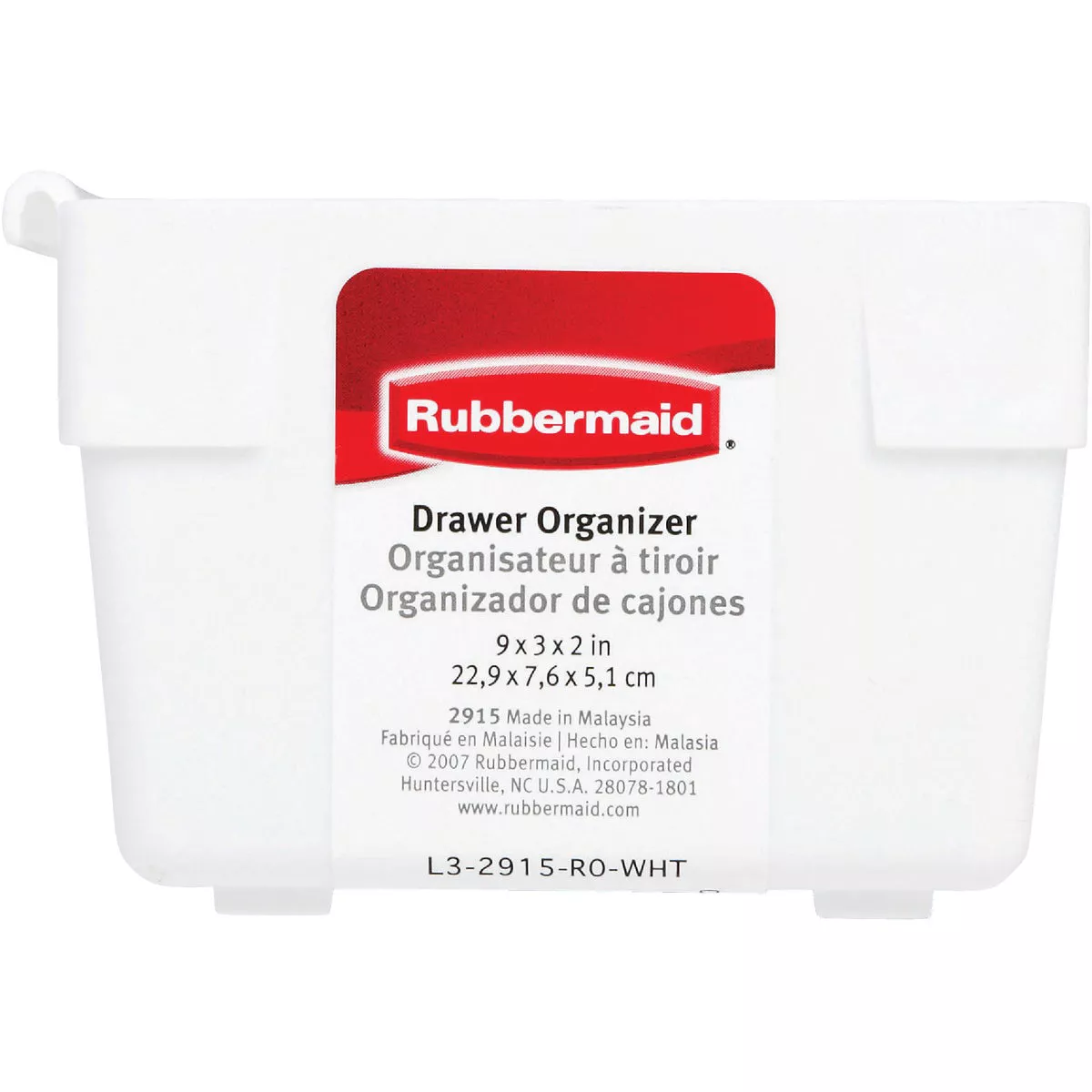 Rubbermaid 3 In. x 9 In. x 2 In. White Drawer Organizer Tray