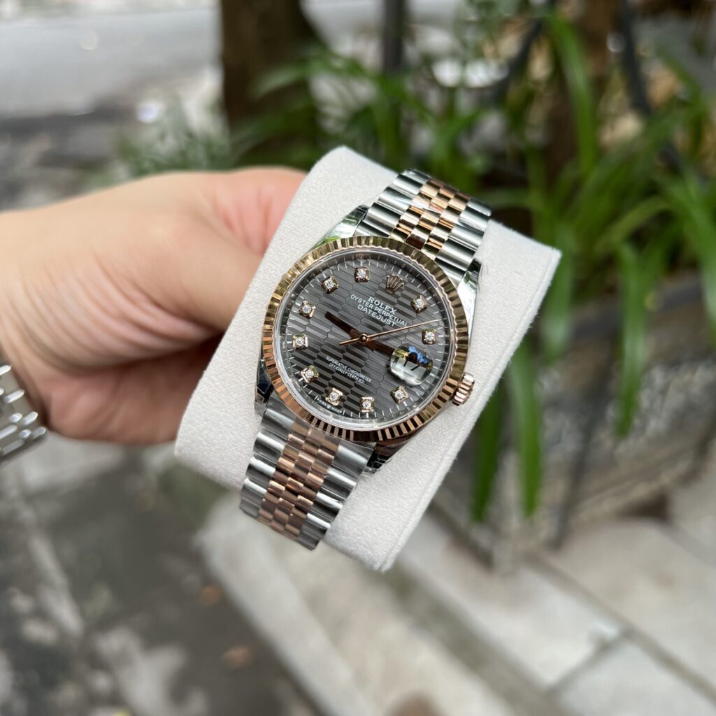 Rolex Replica 1:1 Watch DateJust 126231 Dark Grey Dial Demi Strap VSF 36mm - Elite Watch Atelier