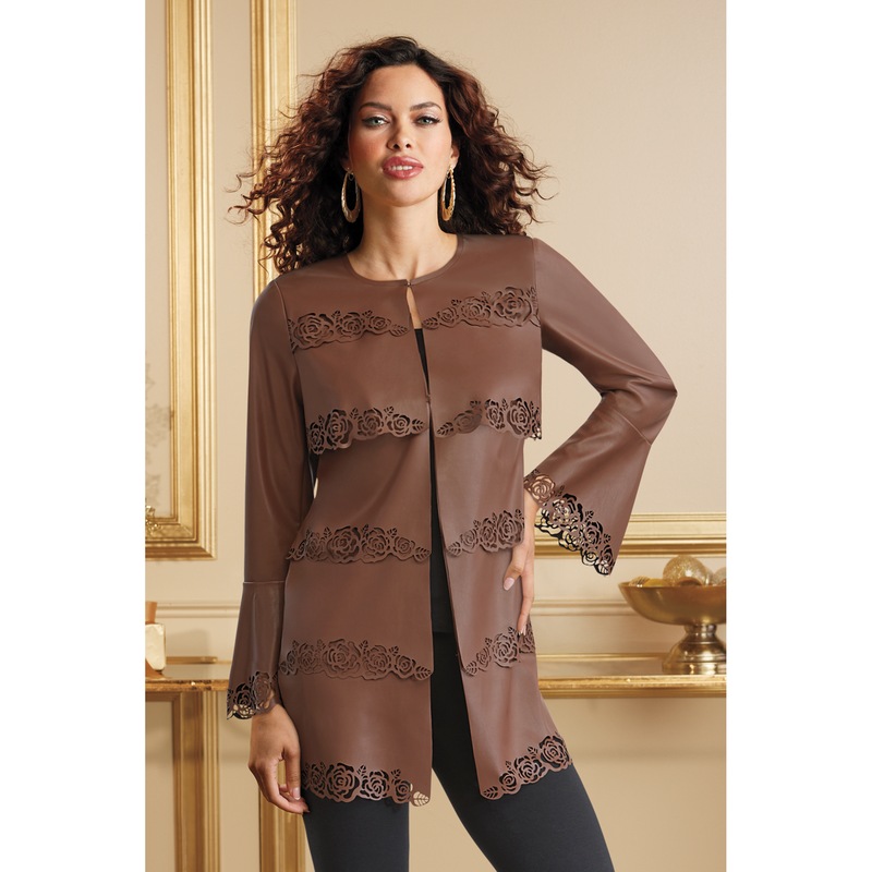Ilene Faux-Leather Jacket - MIDNIGHT VELVET CATALOG