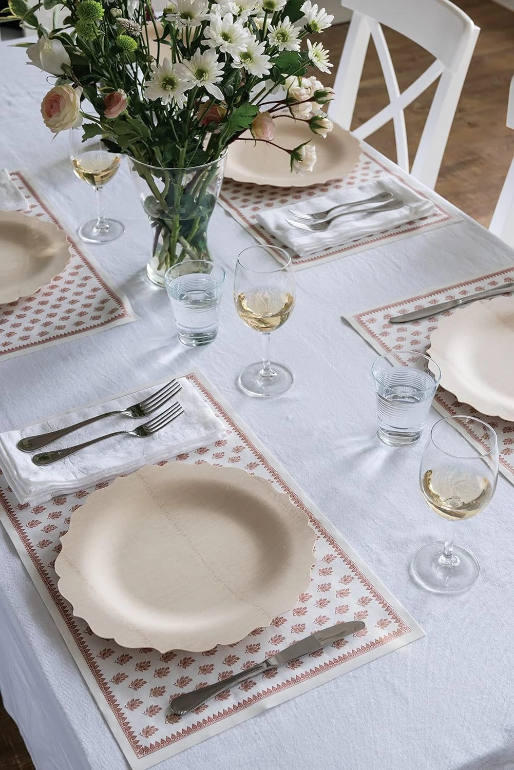 Bambu Pack of 100-9 Inch Fancy 100% Bamboo Plates �C Premium Disposable Dinnerware | Elegant, Biodegradable Veneerware Natural Tableware for Weddings, Parties, Entertaining & Special Occasions