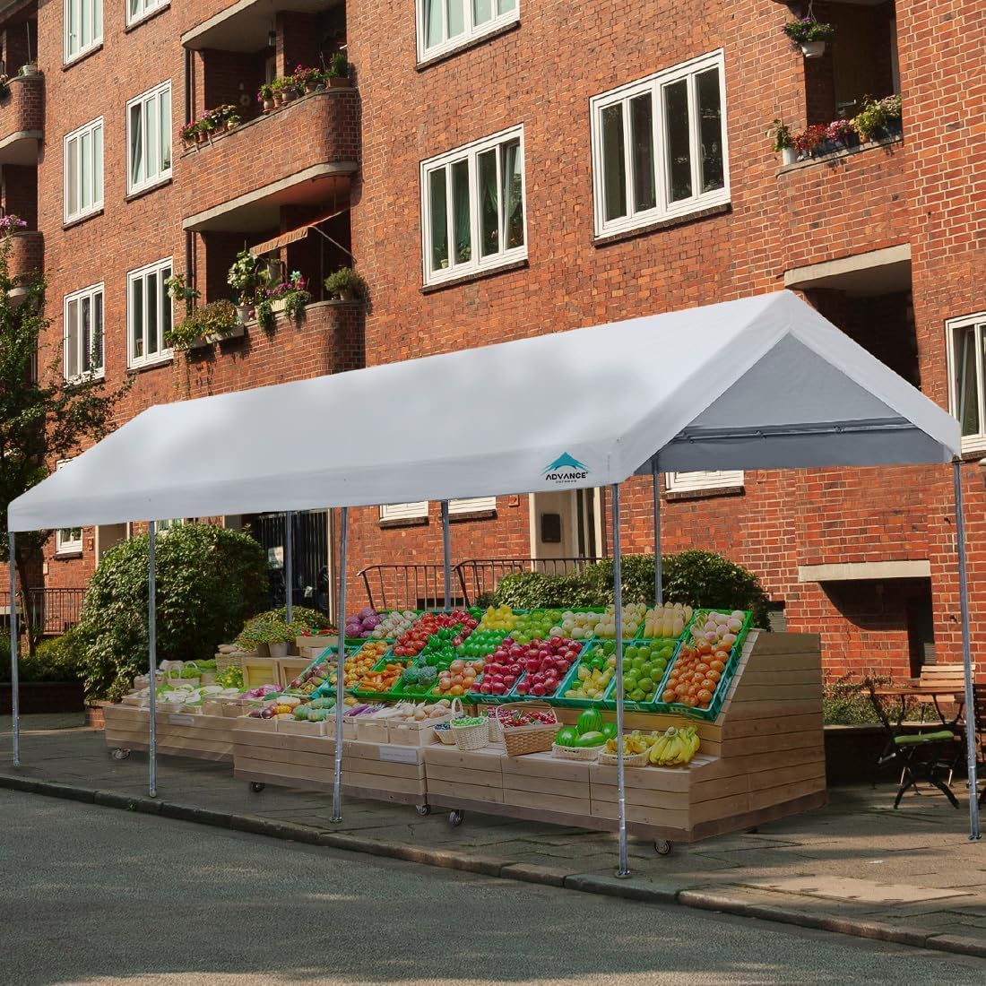 ADVANCE OUTDOOR Heavy Duty Portable Carport 10x20 ft, Beige - Image 8 ADVANCE OUTDOOR Heavy Duty Portable Carport 10x20 ft, Beige - Image 8