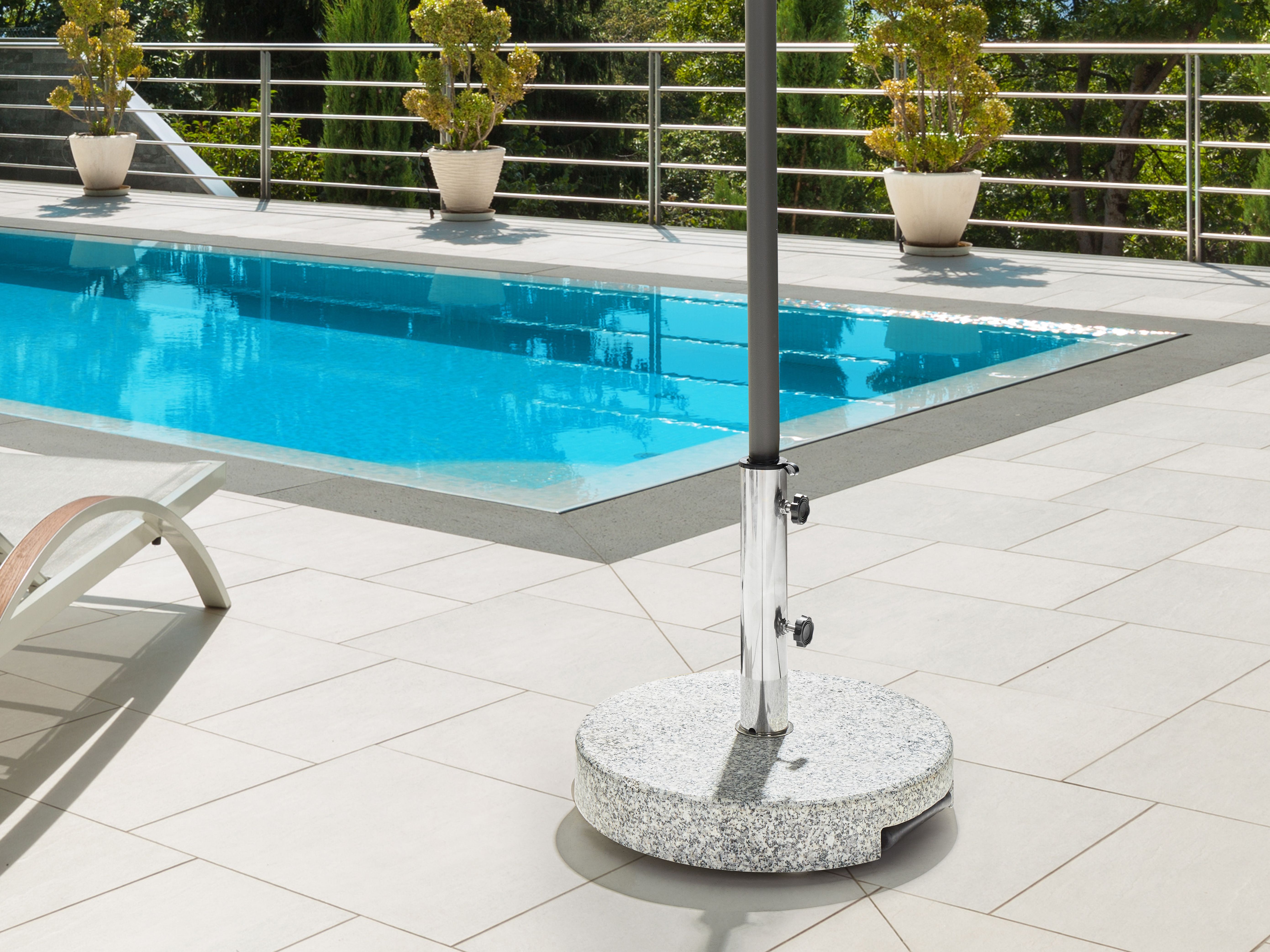 Parasol Base CERZETO Grey Round 30 kg