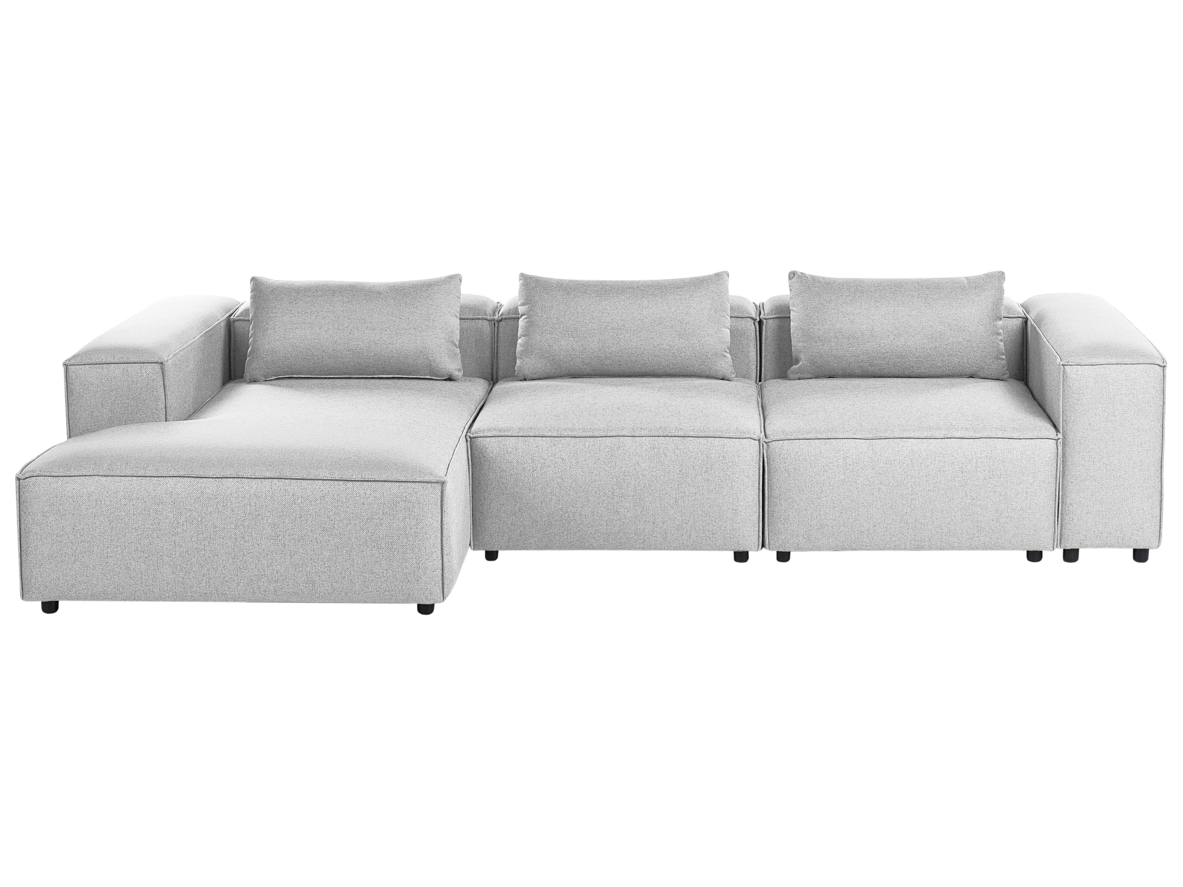 Modular Corner Sofa 4 Seater BRANDE Grey Right Hand