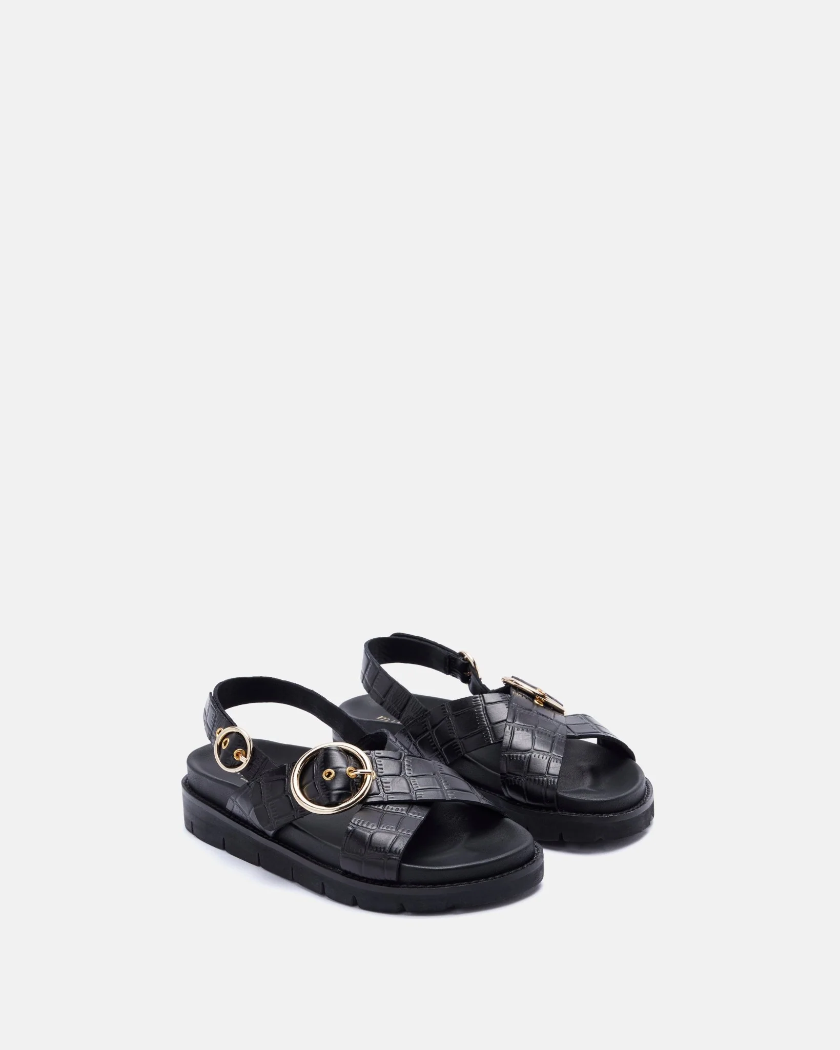SANDALES INSILA NOIR - Sandales brides croisées