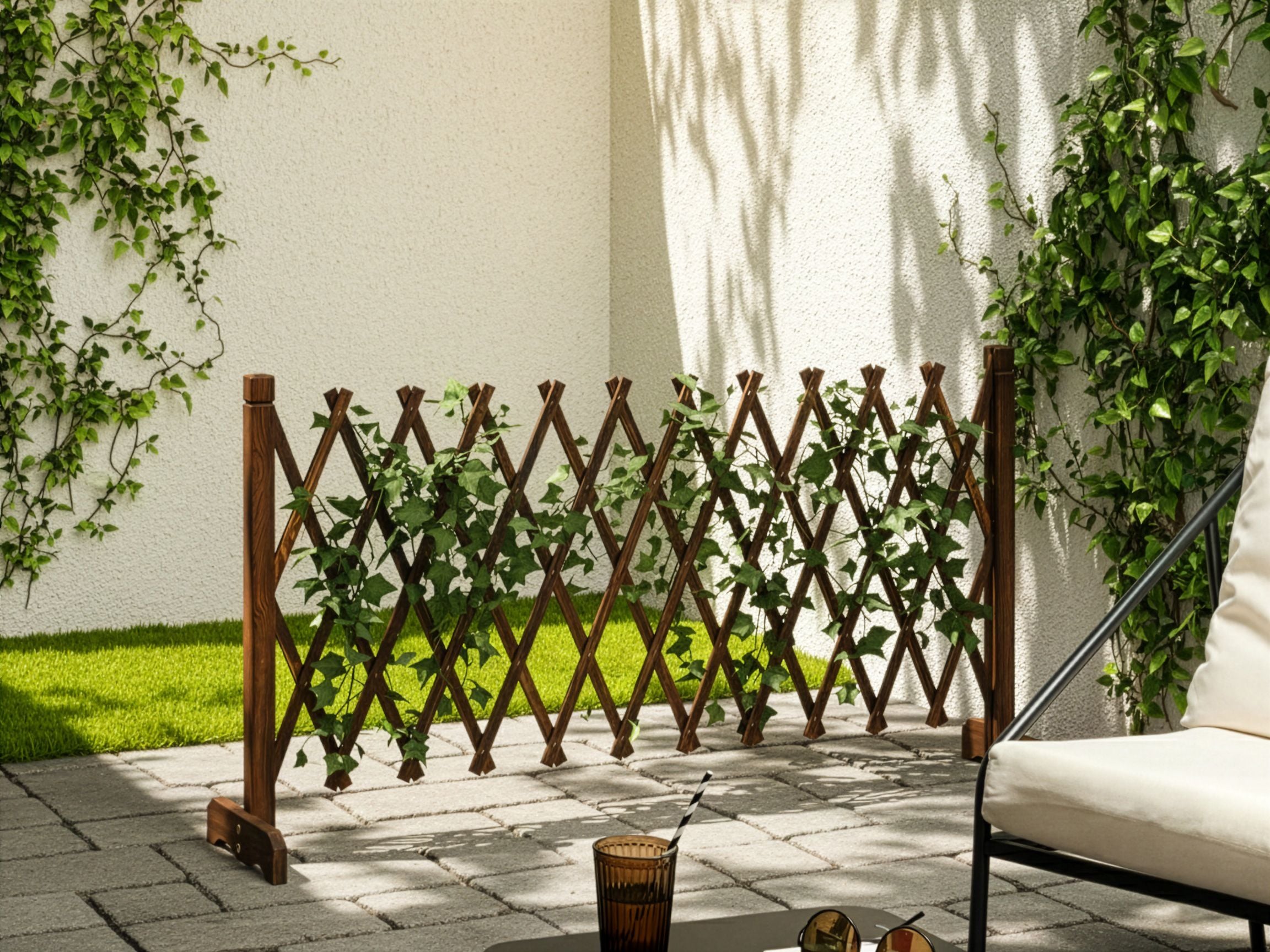 Garden Trellis SCIOLZE Extendable Dark Brown