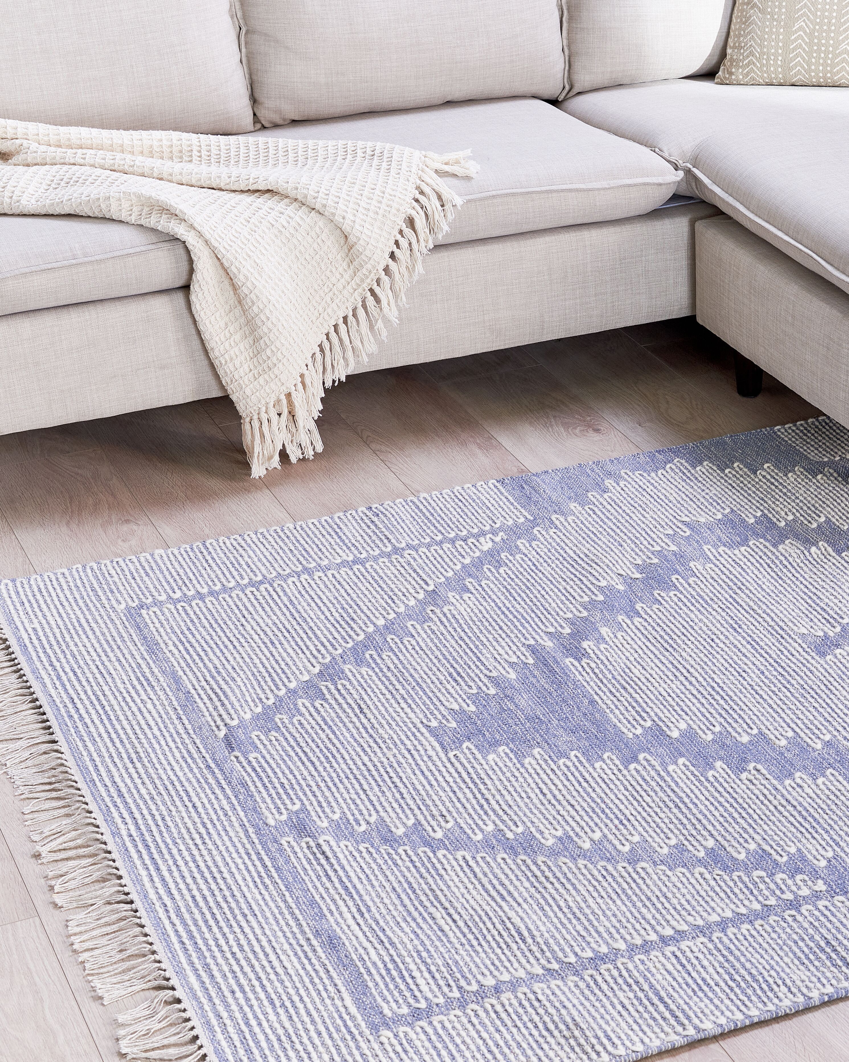 Rug ANSAR Blue 160 x 230 cm Cotton