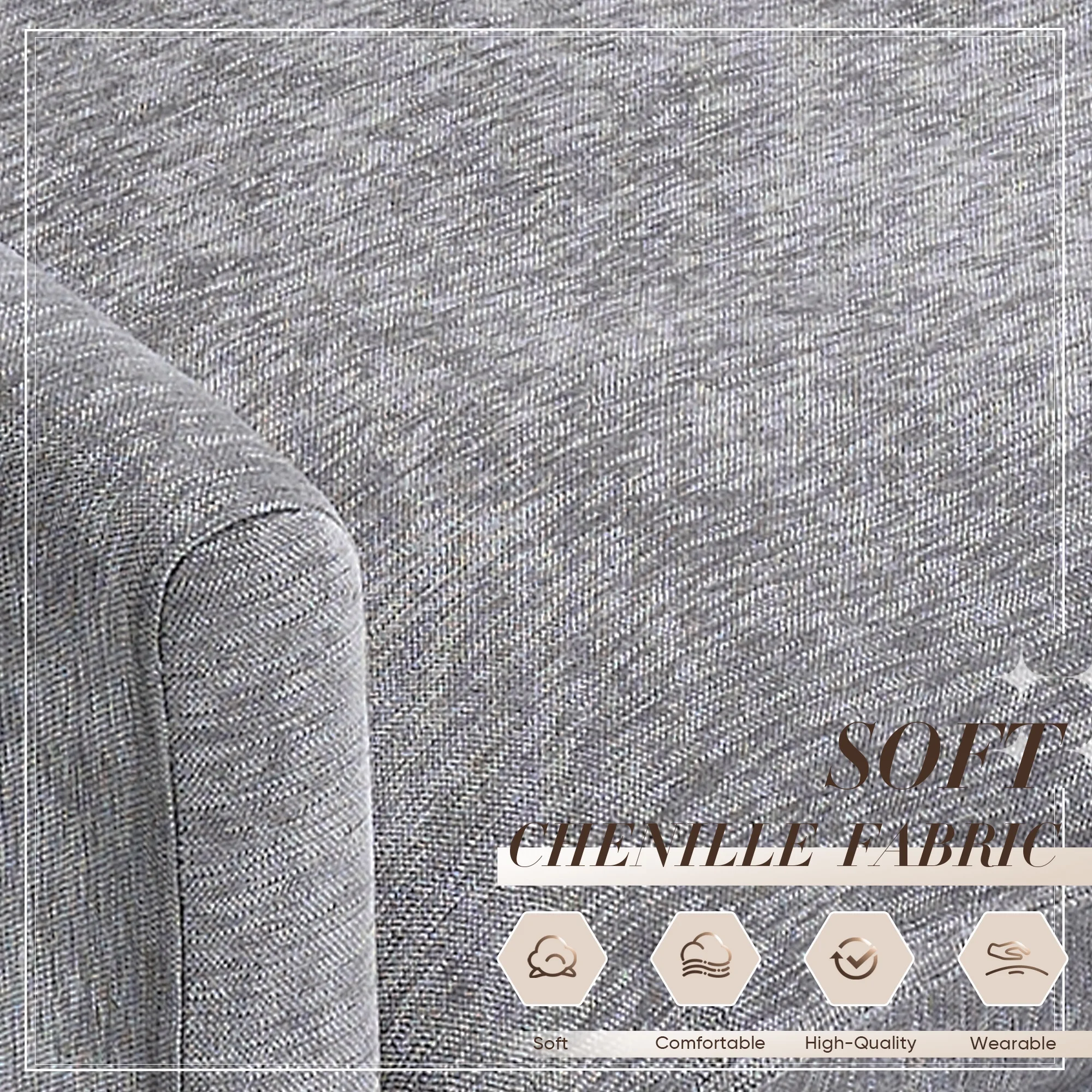 Muumblus Oversized Lounge Chair with Ottoman, Cloud Accent Armchair for Living Room, Beige Chenille - Image 50
