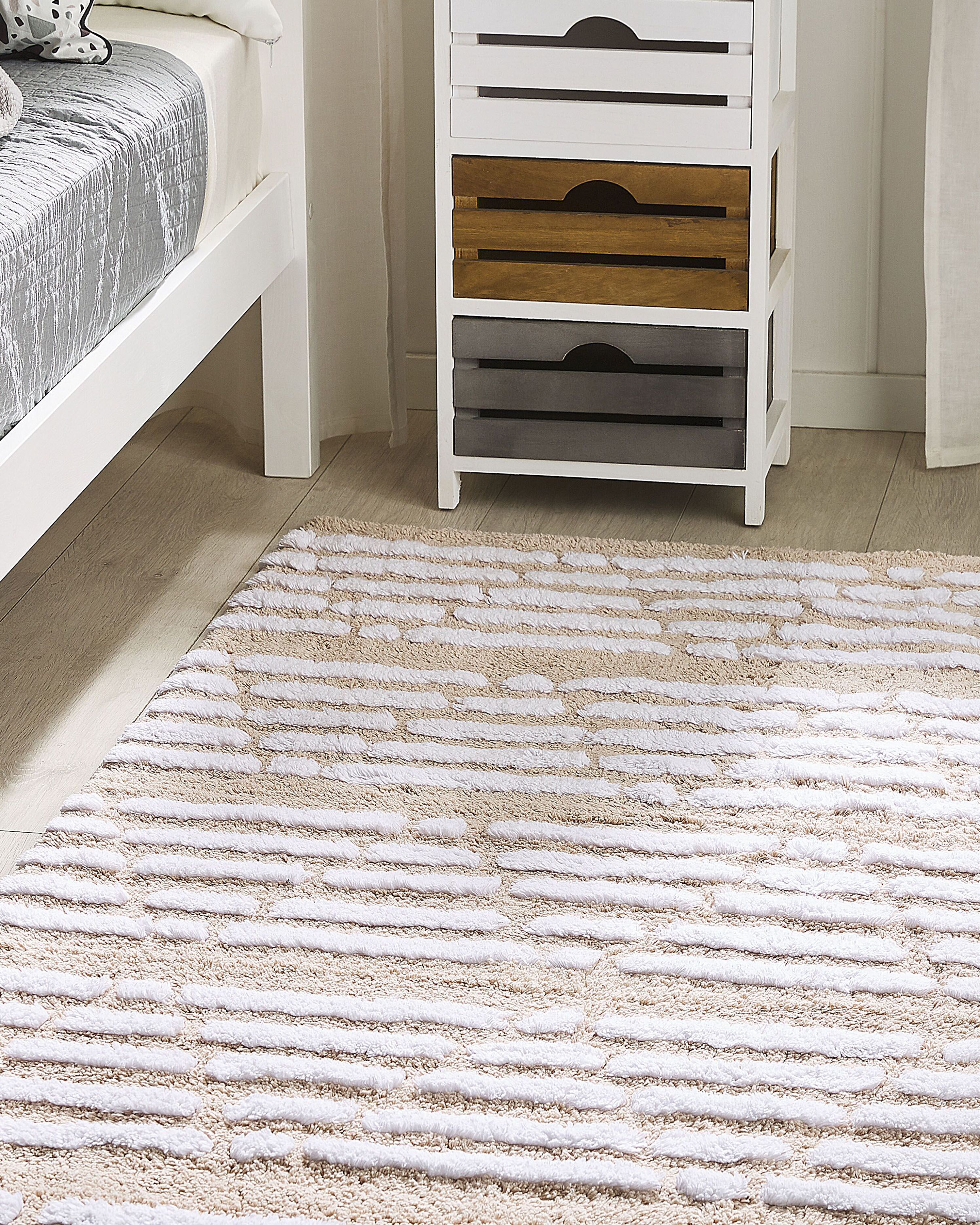Rug AHIRLI Beige 120 x 180 cm Cotton