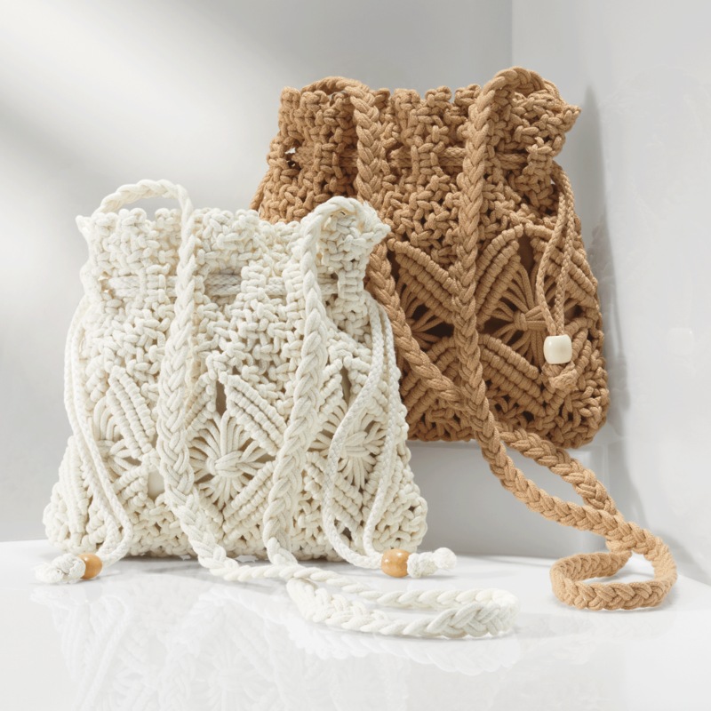 Crocheted Drawstring Bag - MIDNIGHT VELVET CATALOG