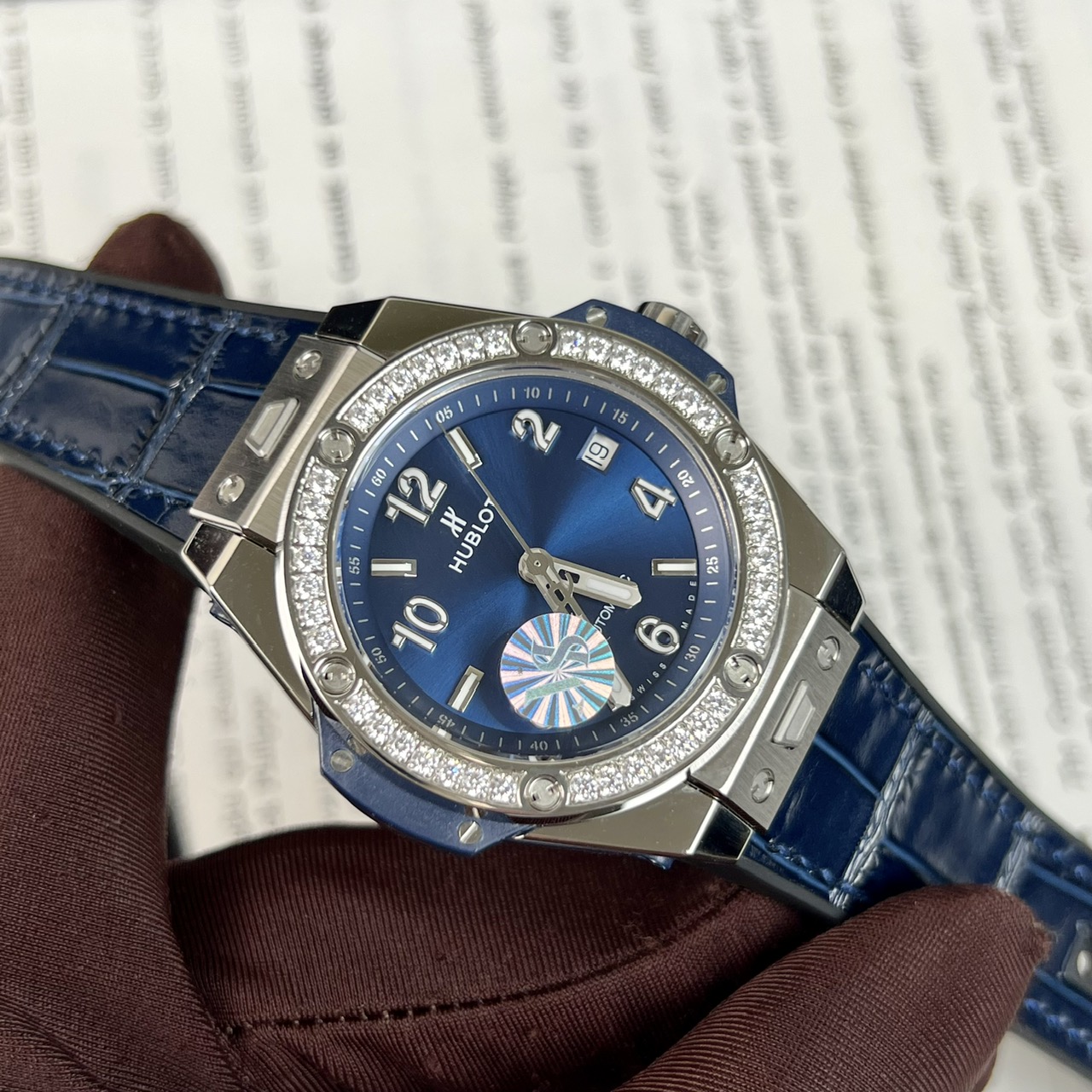 Hublot Replica 1:1 Watch Big Bang One Click Blue Dial With Diamond benzene 38mm - Top club