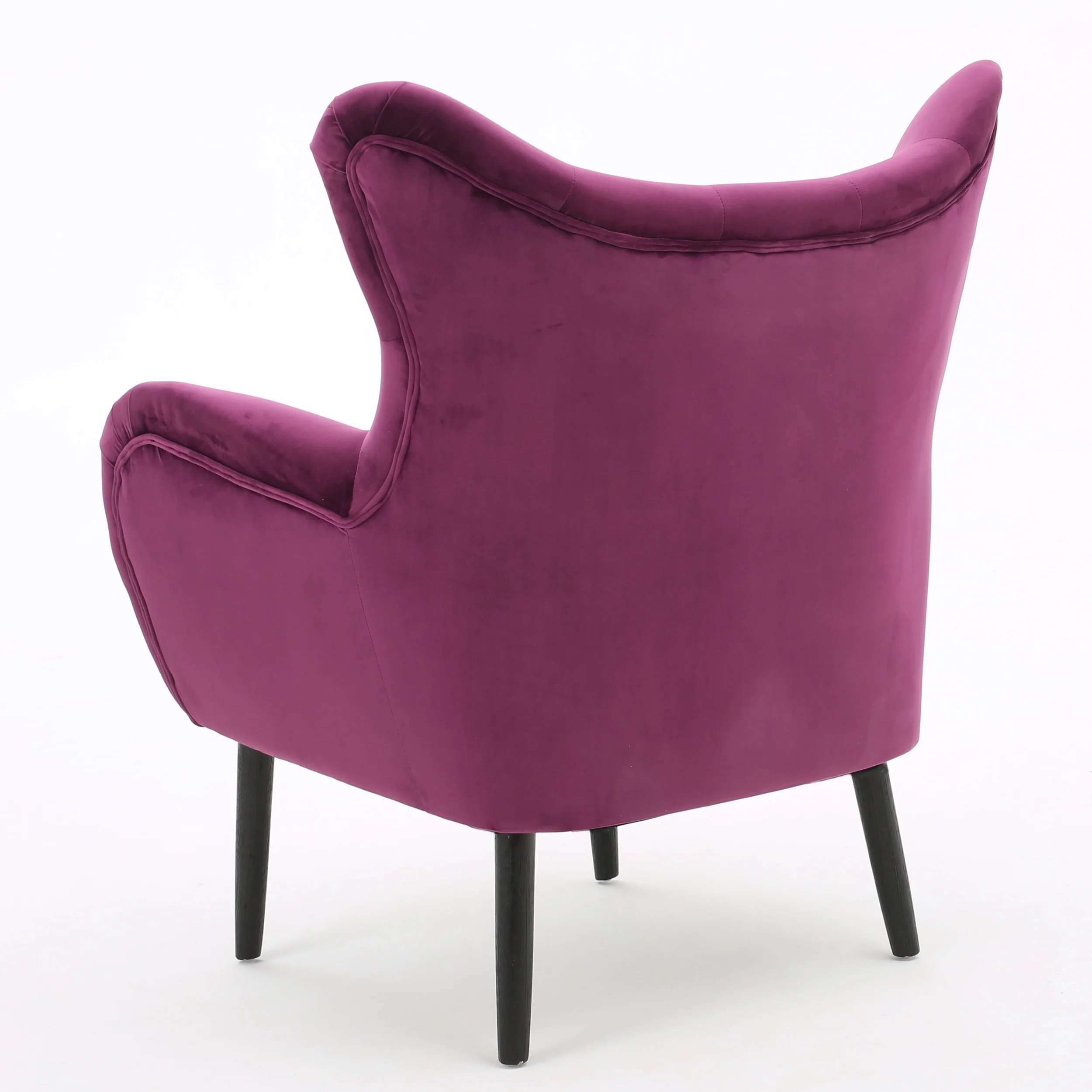 Noble House Simon Velvet Wingback Chair, Purple - Image 7