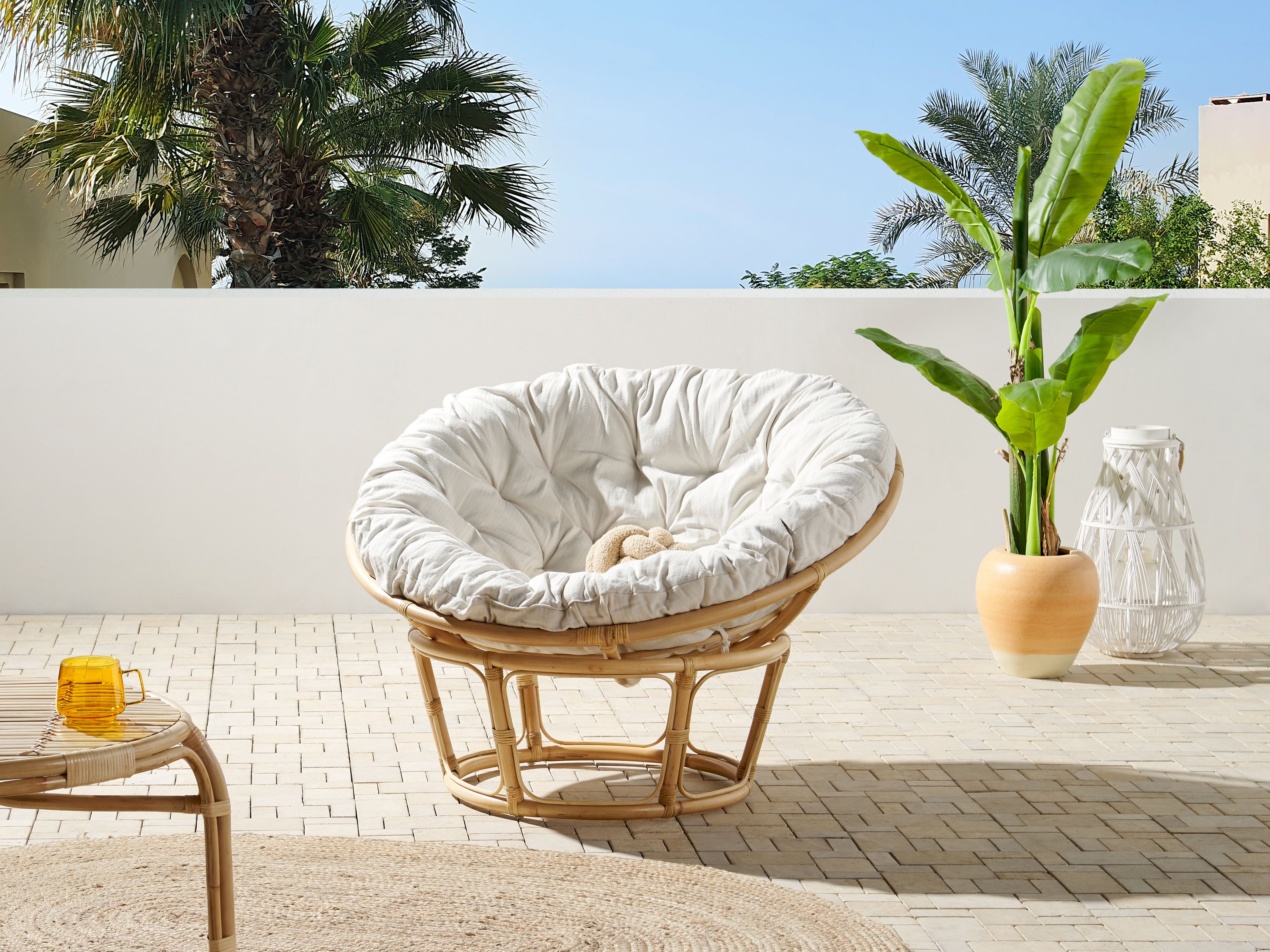 Garden Chair Cushion SALVO/ ORVIETO 127 x 127 cm Light Beige