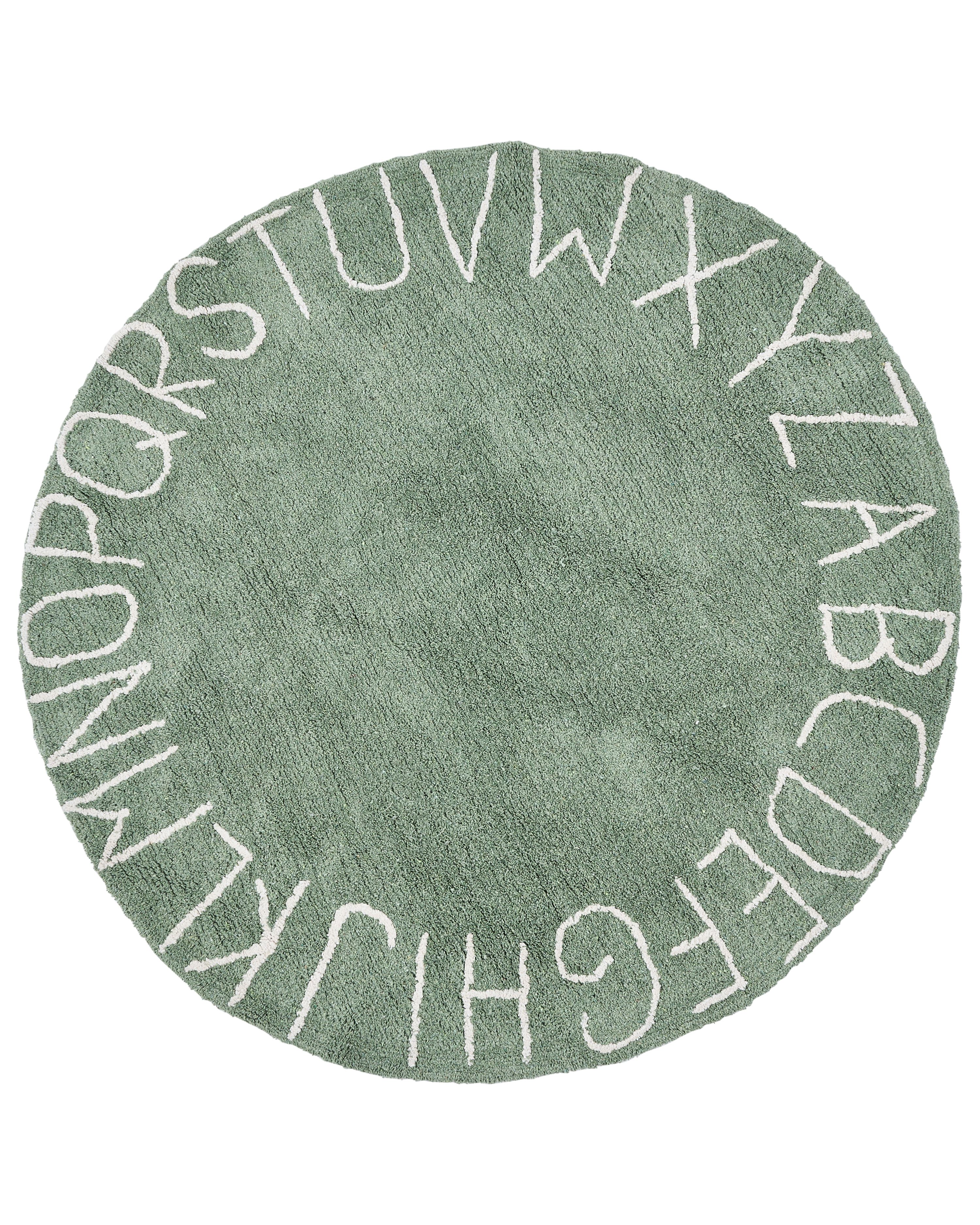 Kids Rug VURGUN Green ø 120 cm Cotton