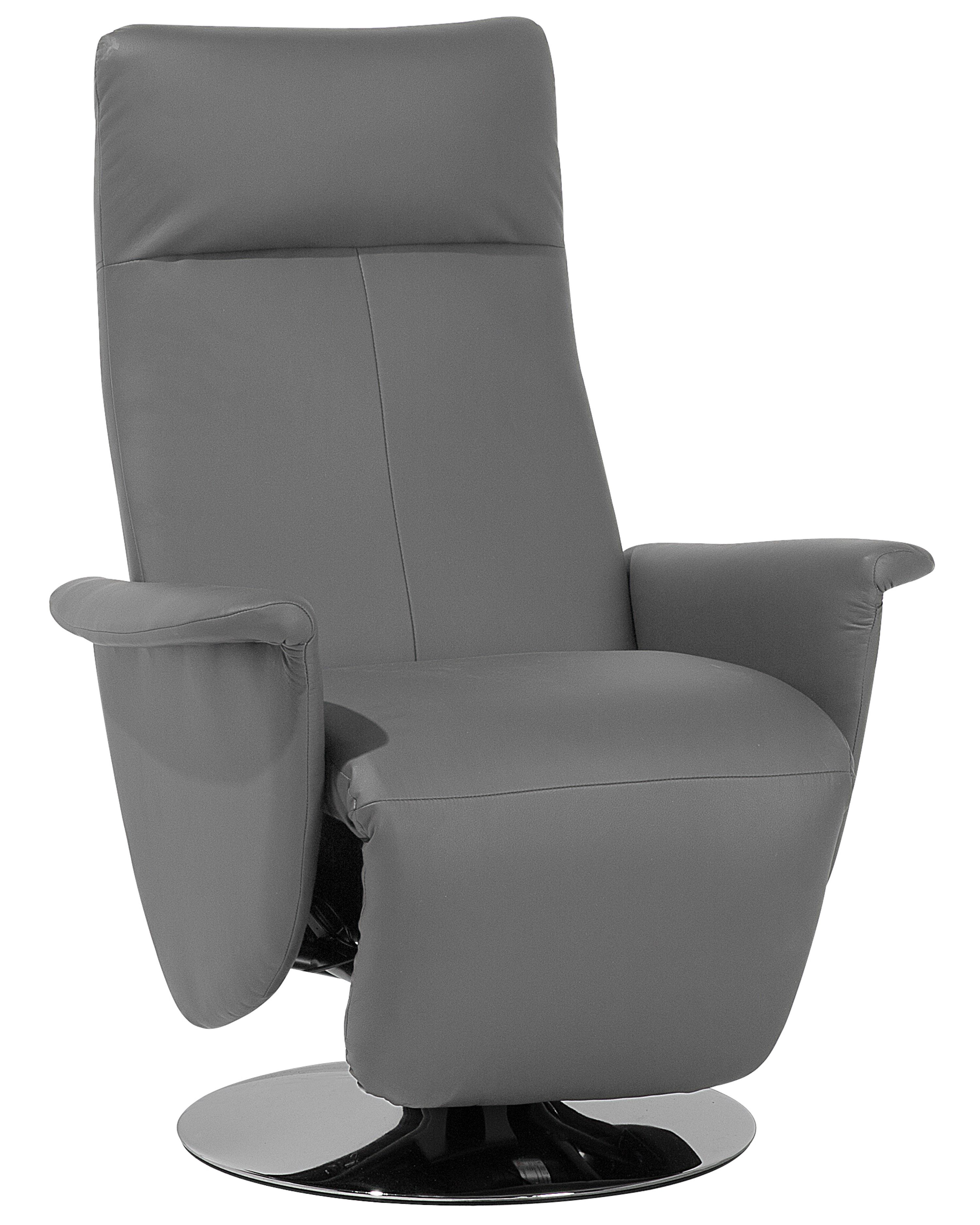 Recliner Chair PRIME with Footrest Faux Leather Grey