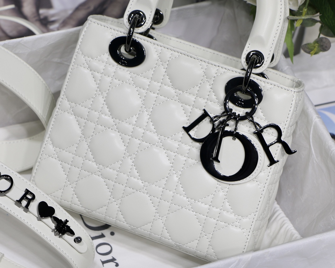 Small Lady Dior My Abcdior Bag Black/Grey/White For Women 8in/20cm1:1High-quality replica