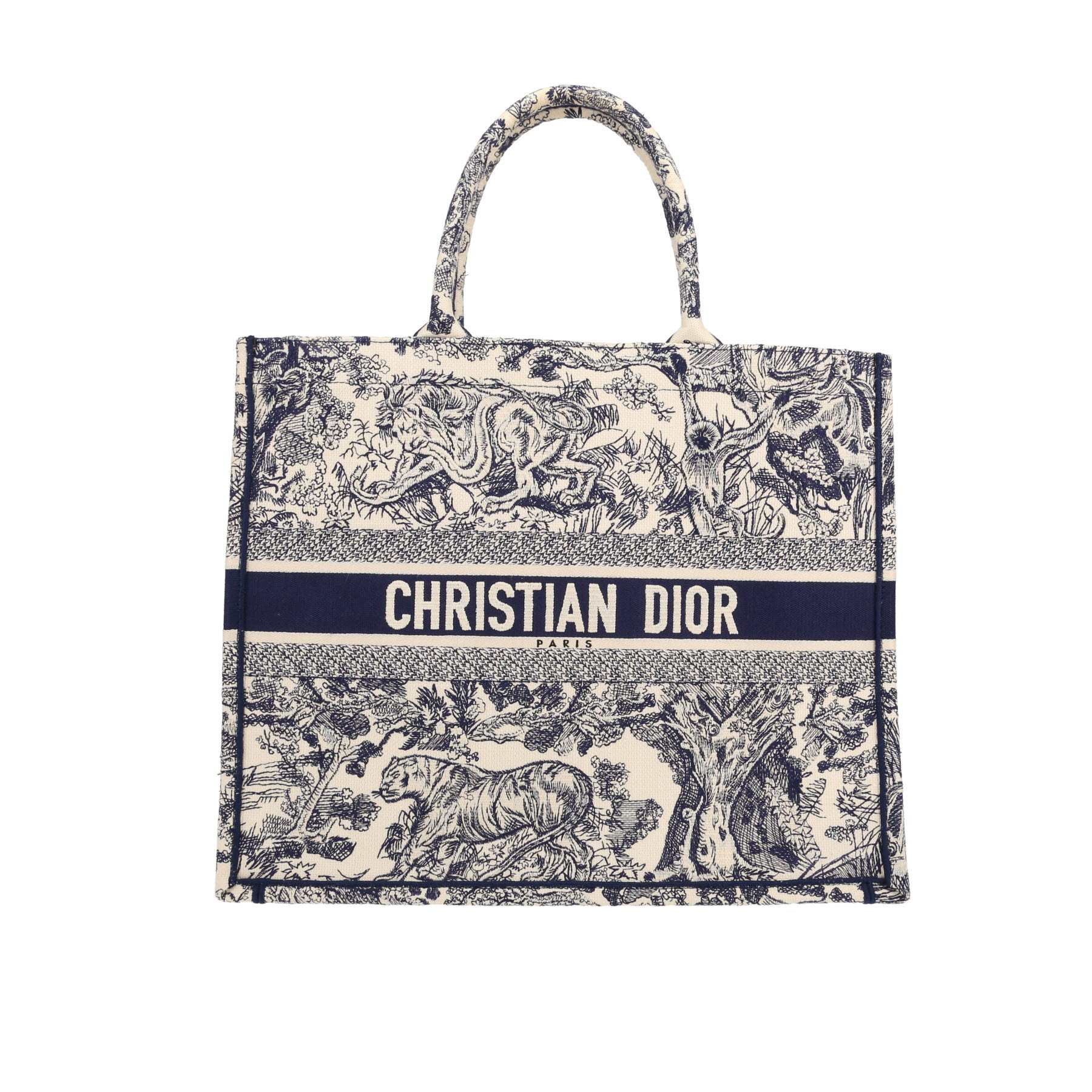 Dior Book Tote shopping bag in blue and beige canvas1:1High-quality replica