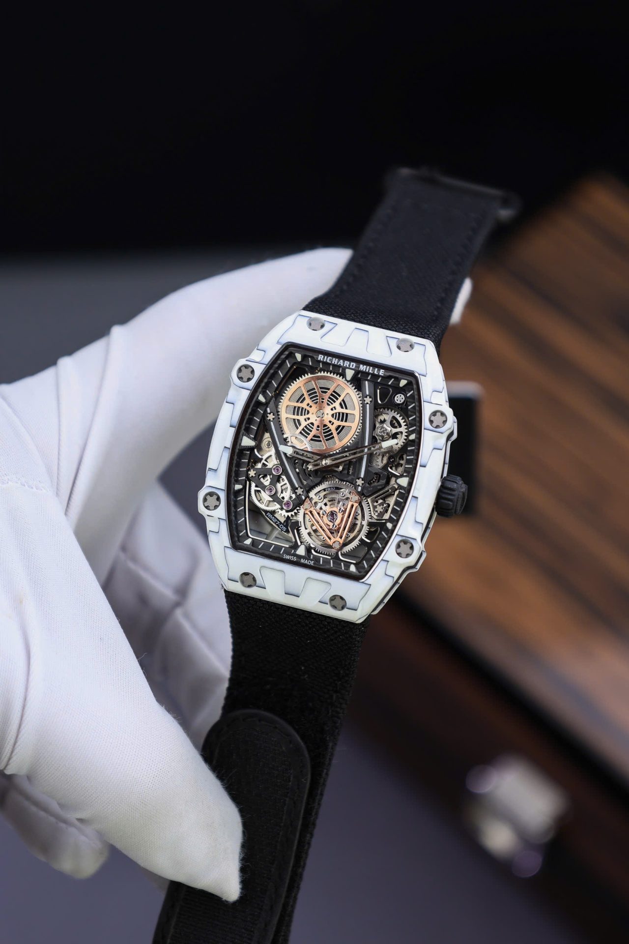 Richard Mille Replica Watches RM27-05 Rafael Nadal White Carbon 37.25×47.25mm - Elite Watch Atelier