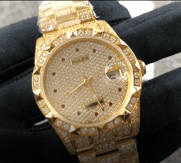 Rolex Gold Full Diamond Replica - Elite Watch Atelier