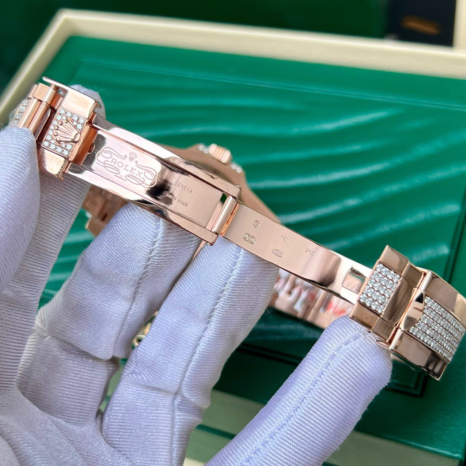 Rolex Replica 11 Watch GMT Master II Gold Wrapped Moissanite Diamond Sapphire 40mm - Top club