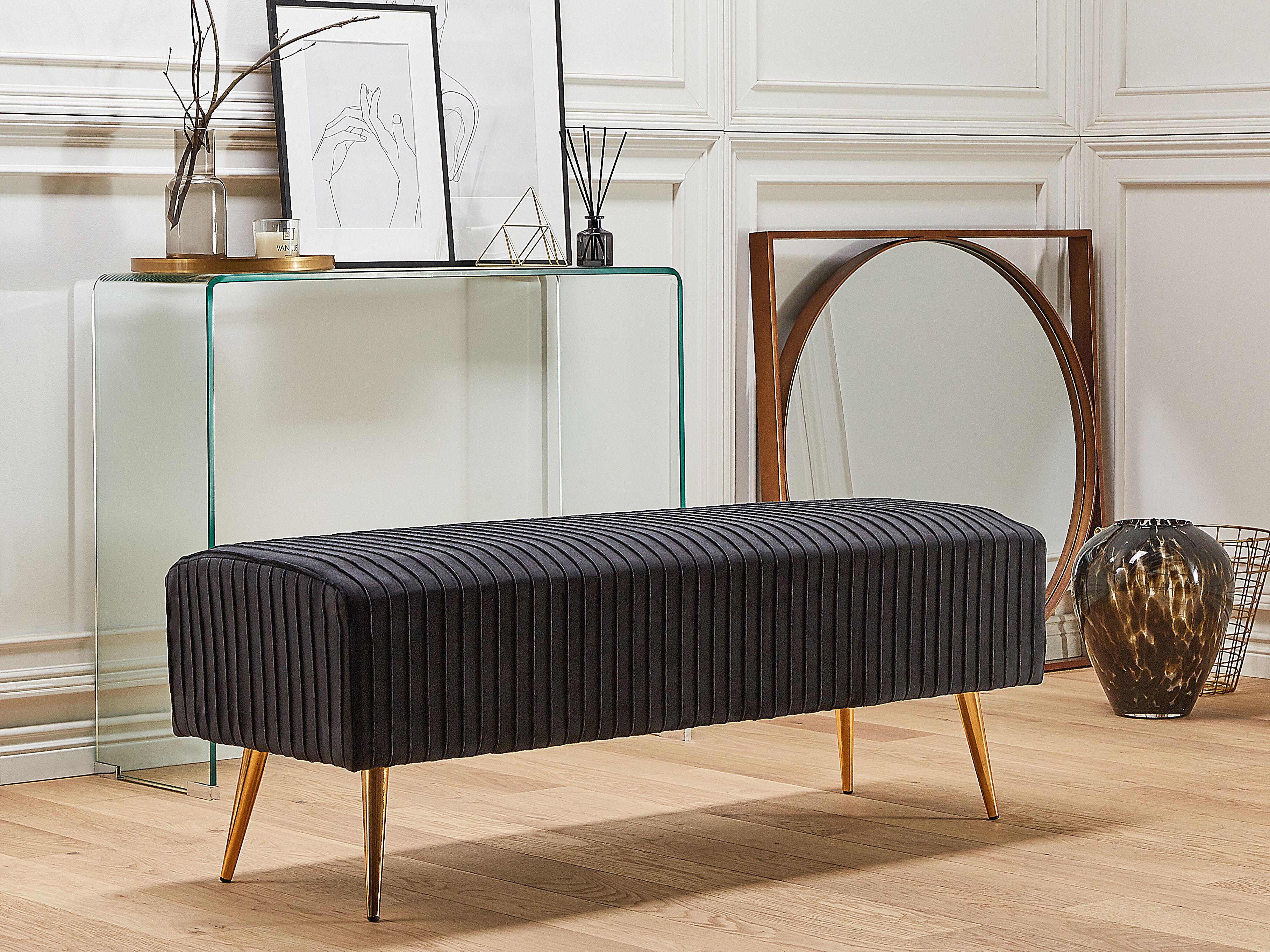 Upholstered Bench PATERSON Velvet Black