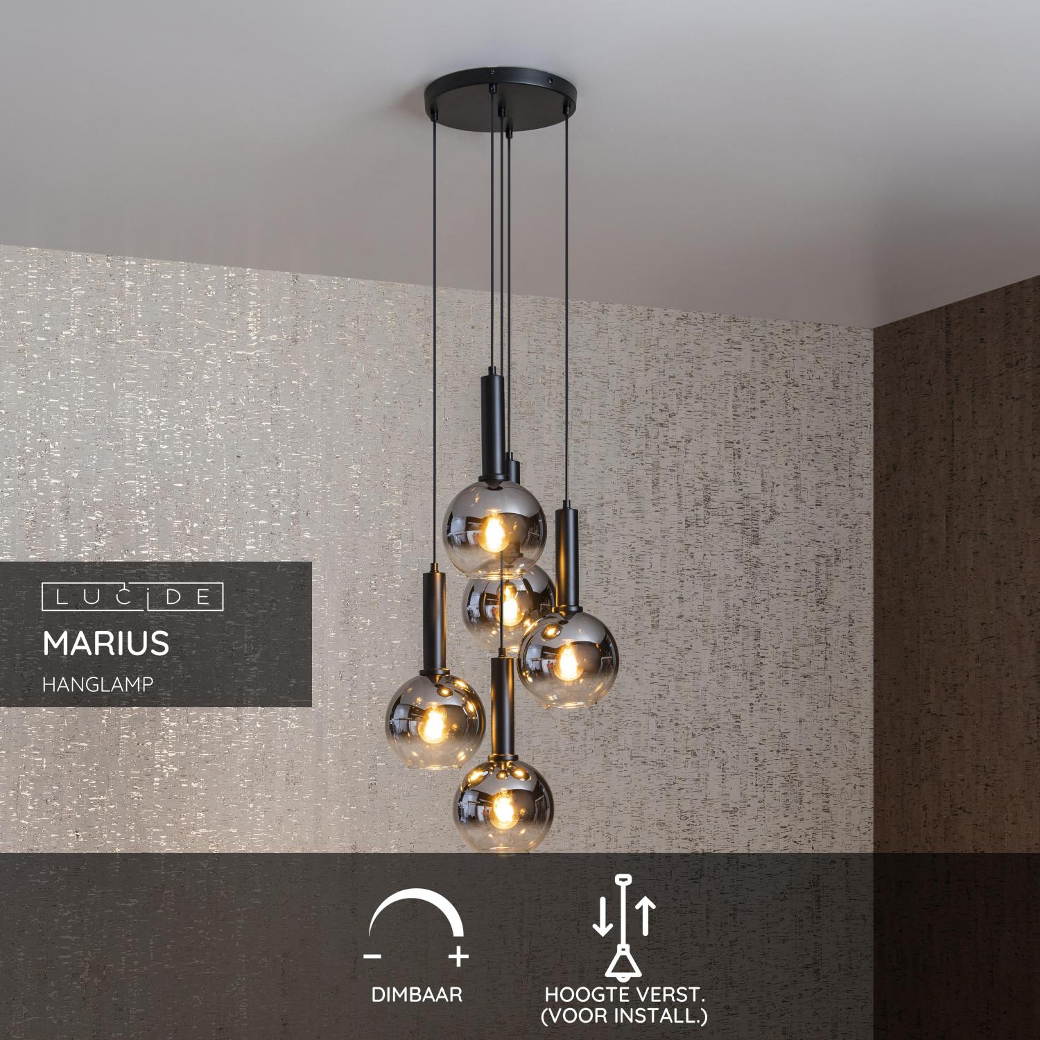 Lucide MARIUS Hanglamp - Zwart