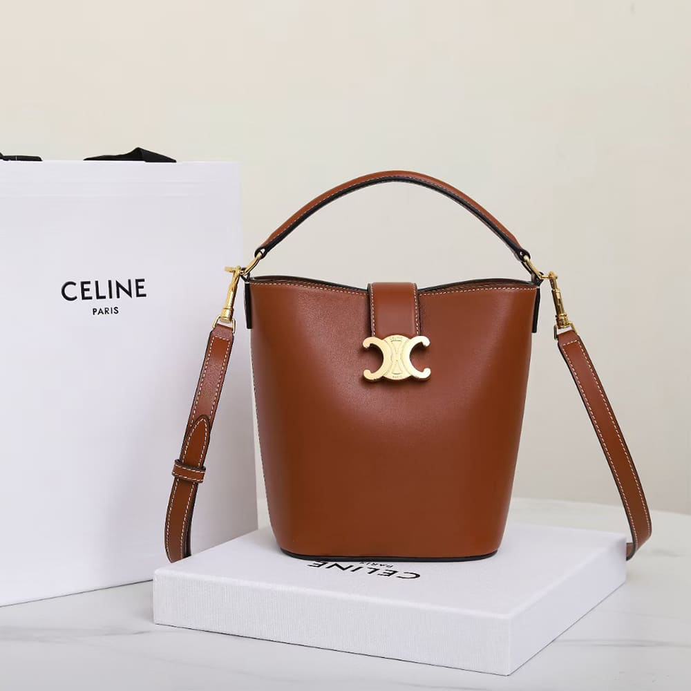 CELINE SMALL BUCKET LOUISE IN SMOOTH CALFSKIN(HIGH-END GRADE)1:1High-quality replica