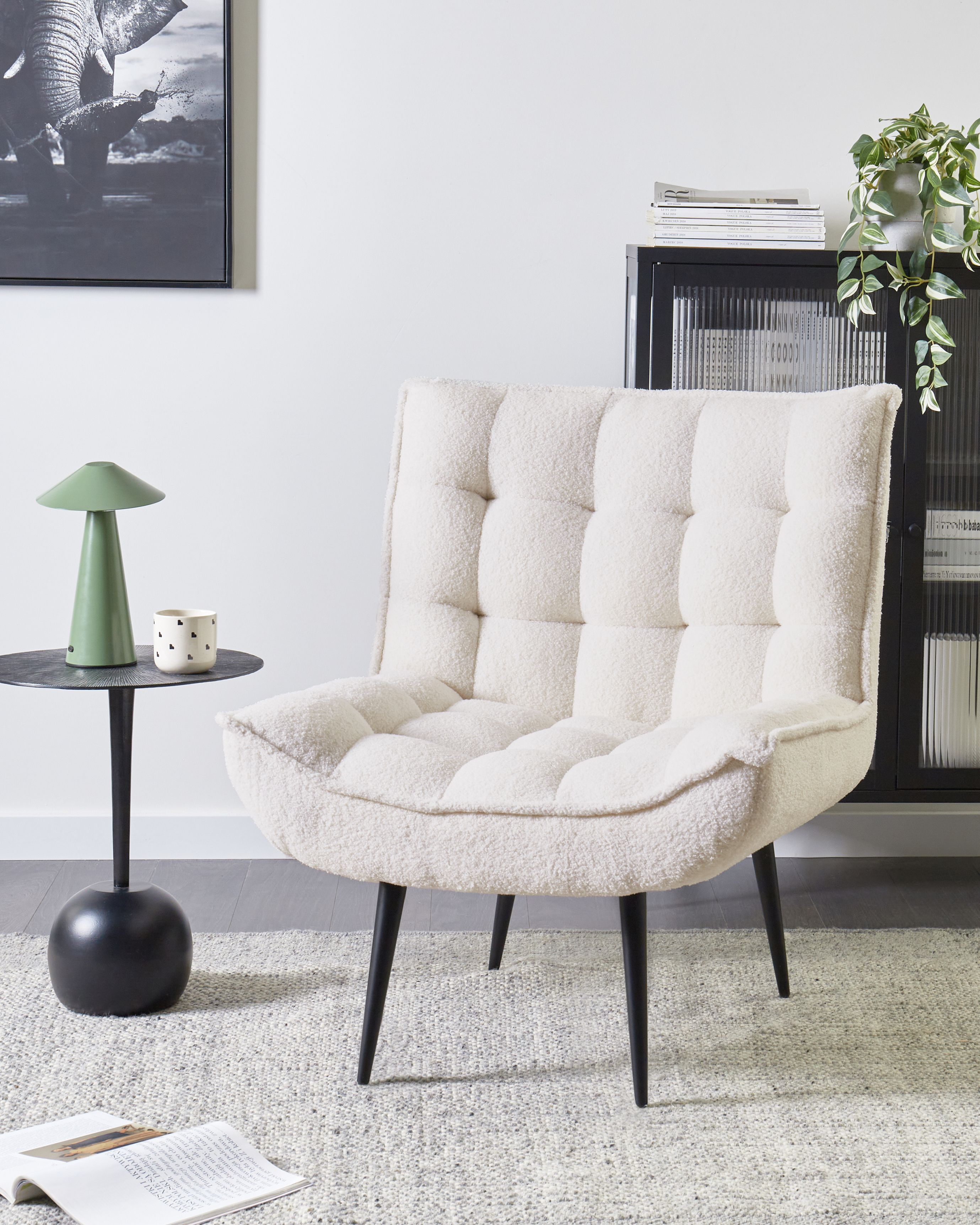 Armchair ALVESTA Boucle White
